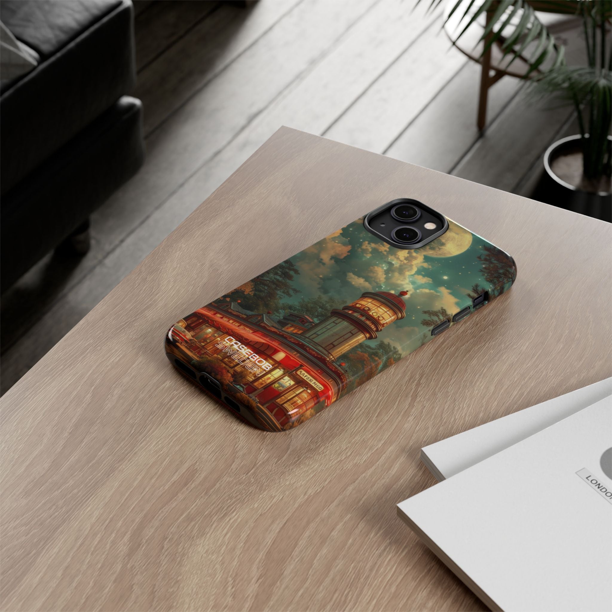 Retro Moonlight Cafe iPhone 14 - Resistente