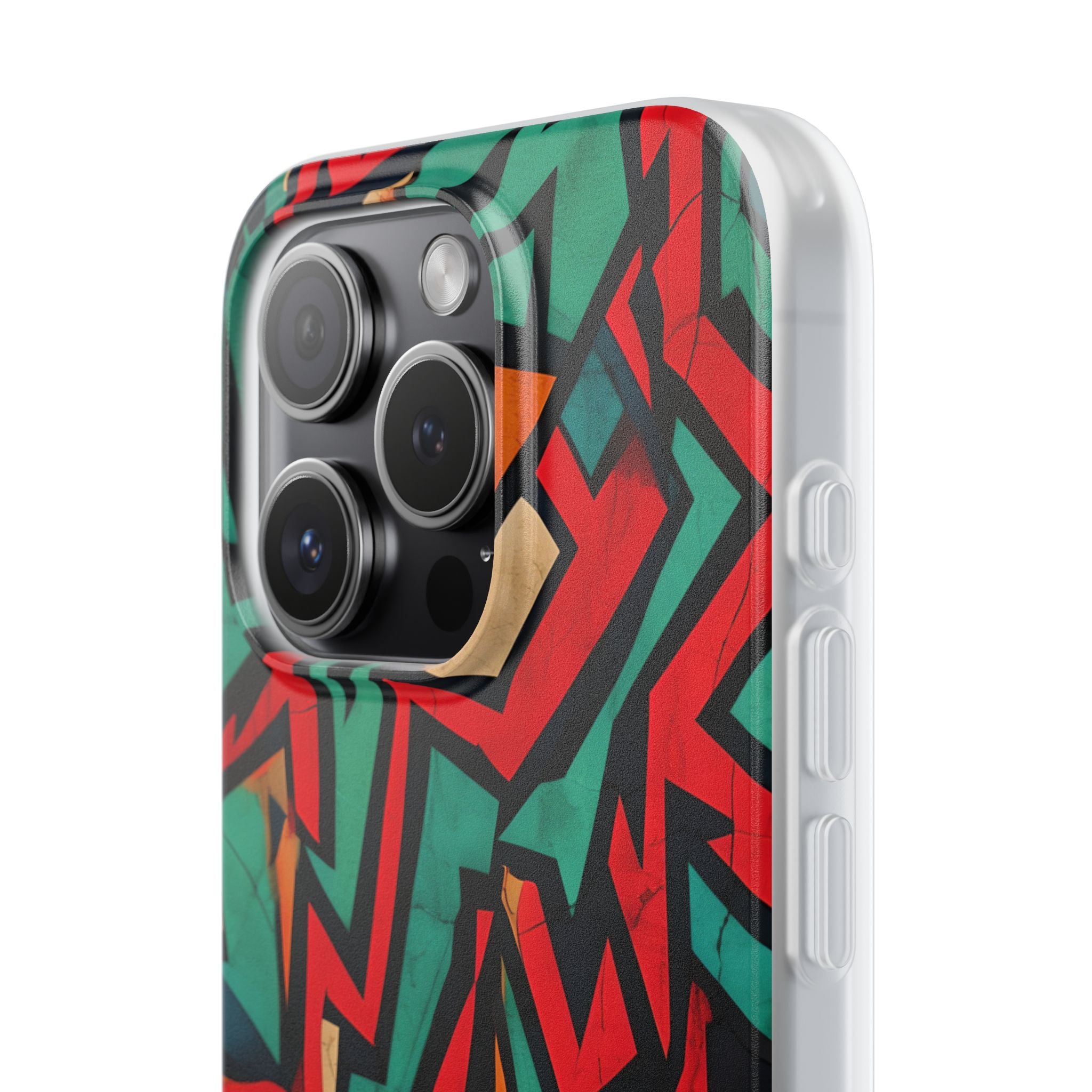 Crimson Zigzag iPhone 15 Pro Case - Soft