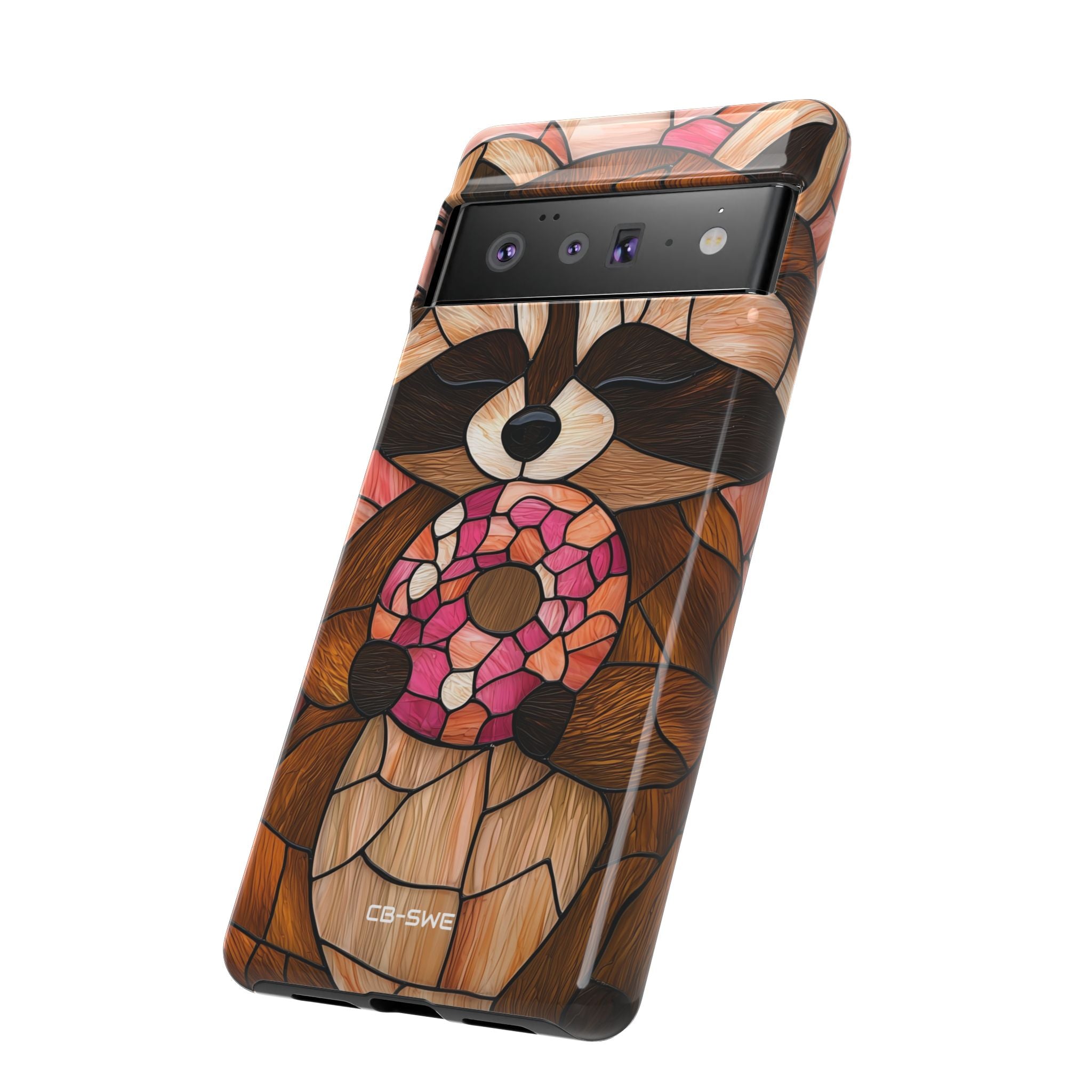 Raccoon Holds Donut - Google Pixel Case