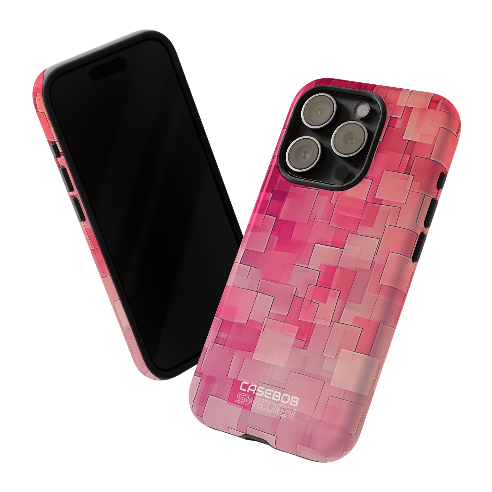 Layered Pink Geometry iPhone 15 - Tough