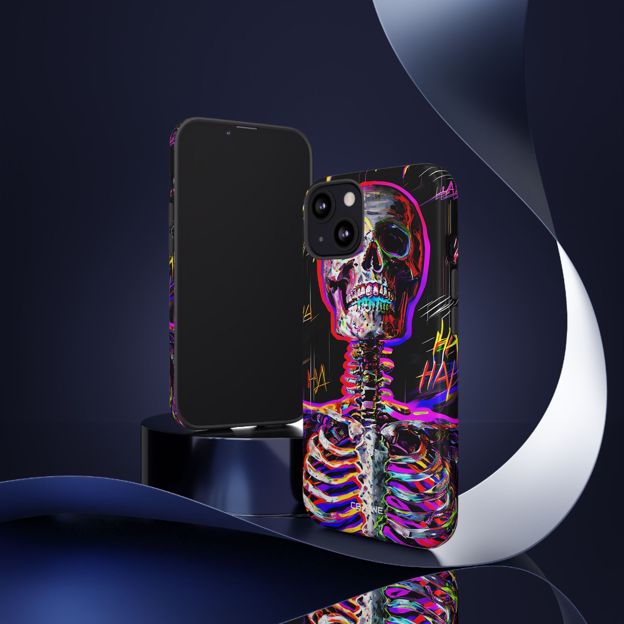 Neon Skeleton Chaos - iPhone Case