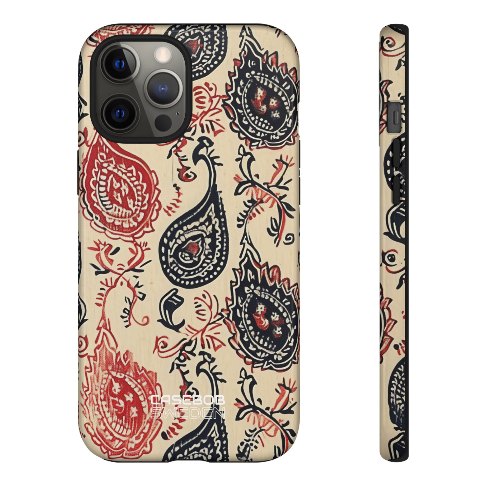 Navy Paisley Swirl iPhone 12 - Tough