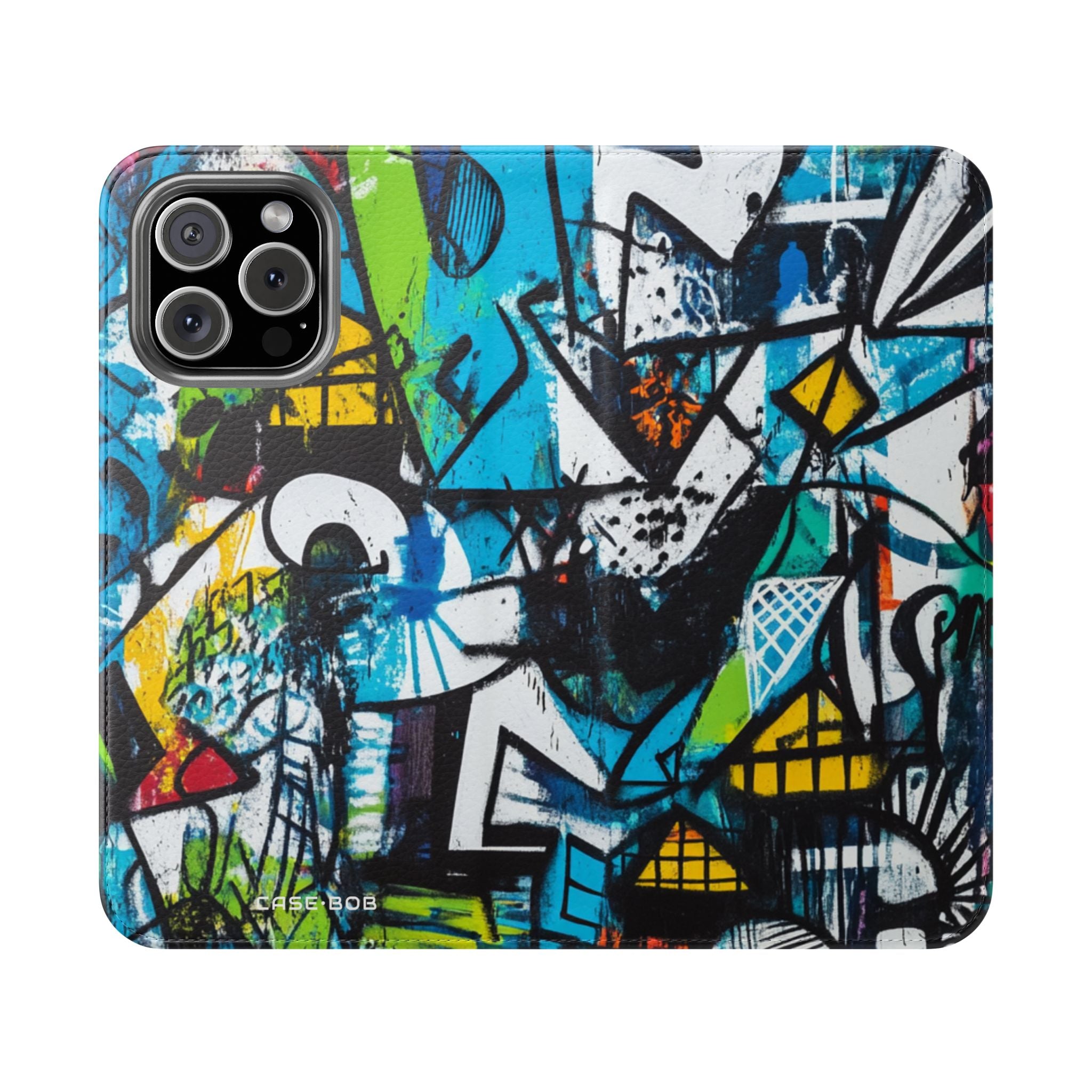 Bold Shapes Blue - iPhone 16 Max Case - Wallet