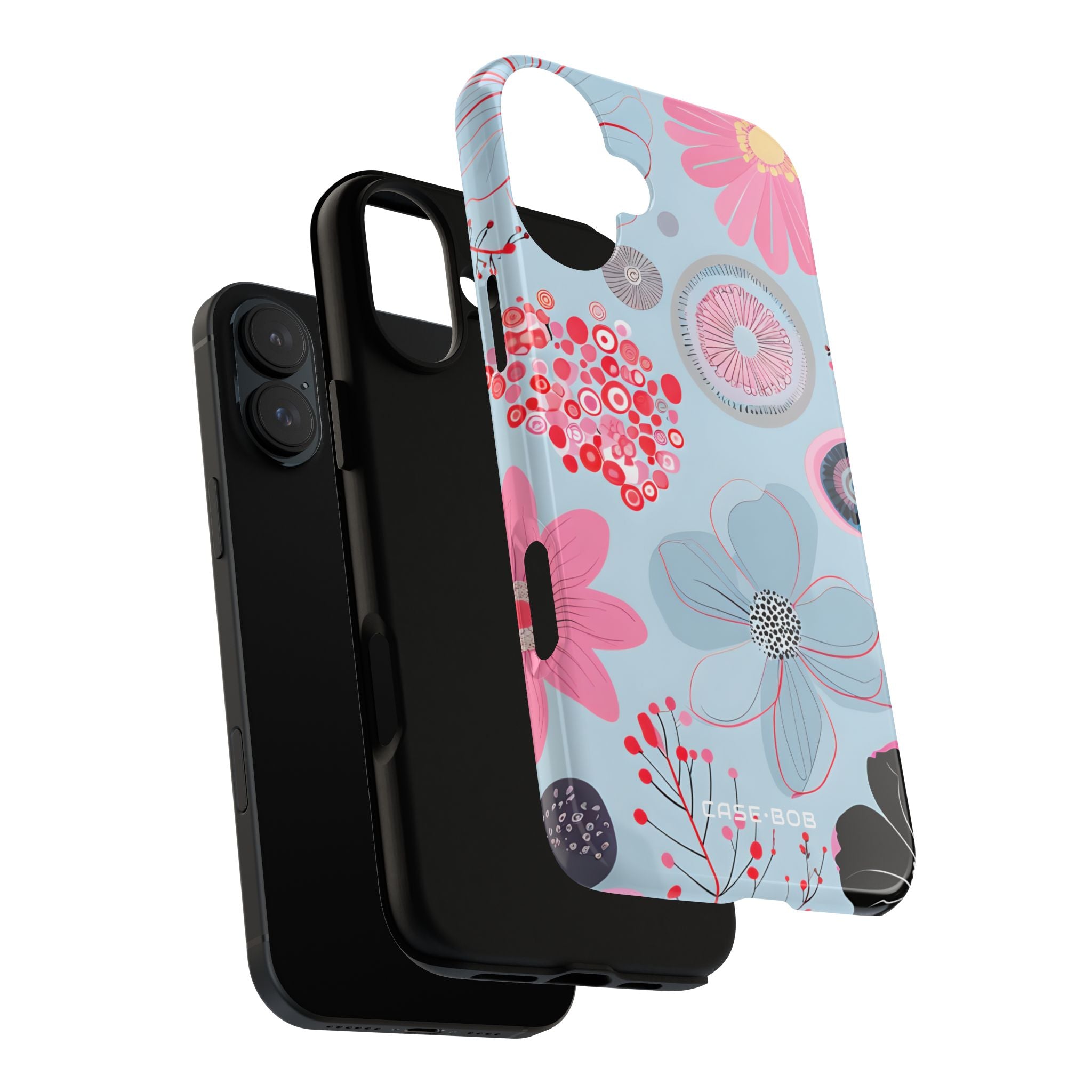 Floral Radiance Blue iPhone 16 Plus Case - Tough