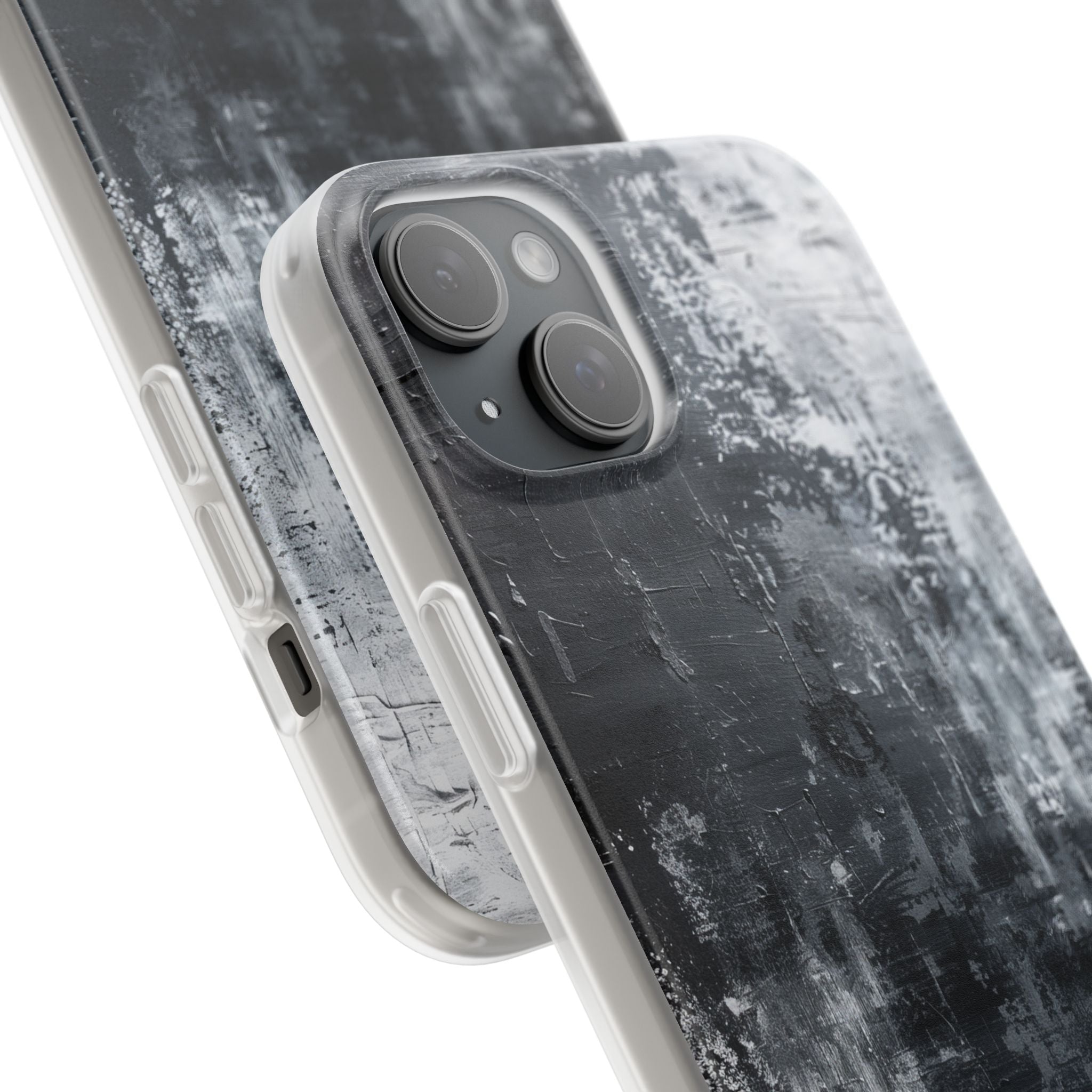 Textured Blackscape iPhone 15 Plus Case - Soft