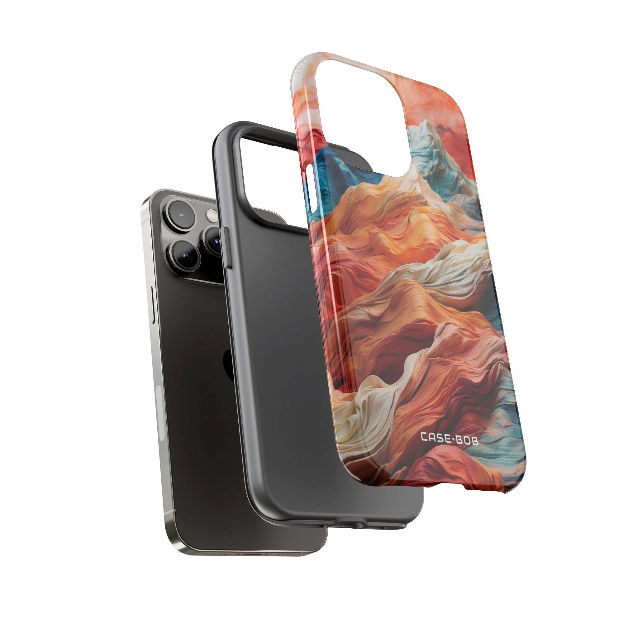 Fabric Peaks Cream iPhone 14 Pro Max Case - Tough
