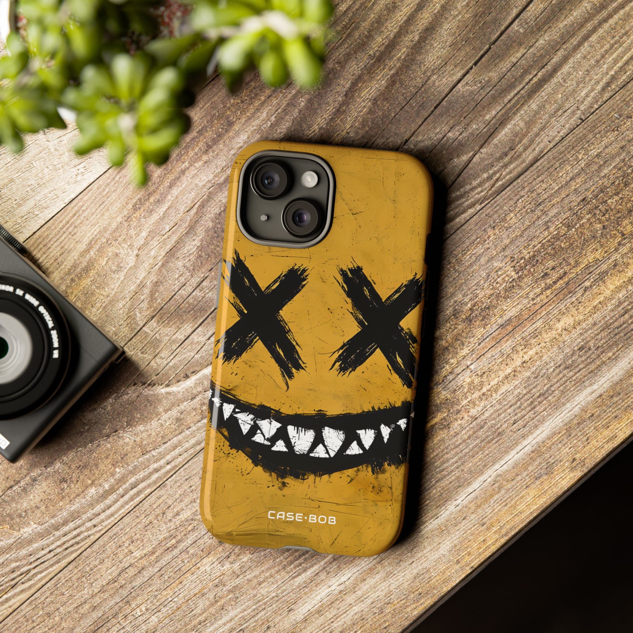 Jagged Smile Yellow iPhone 15 Case - Tough