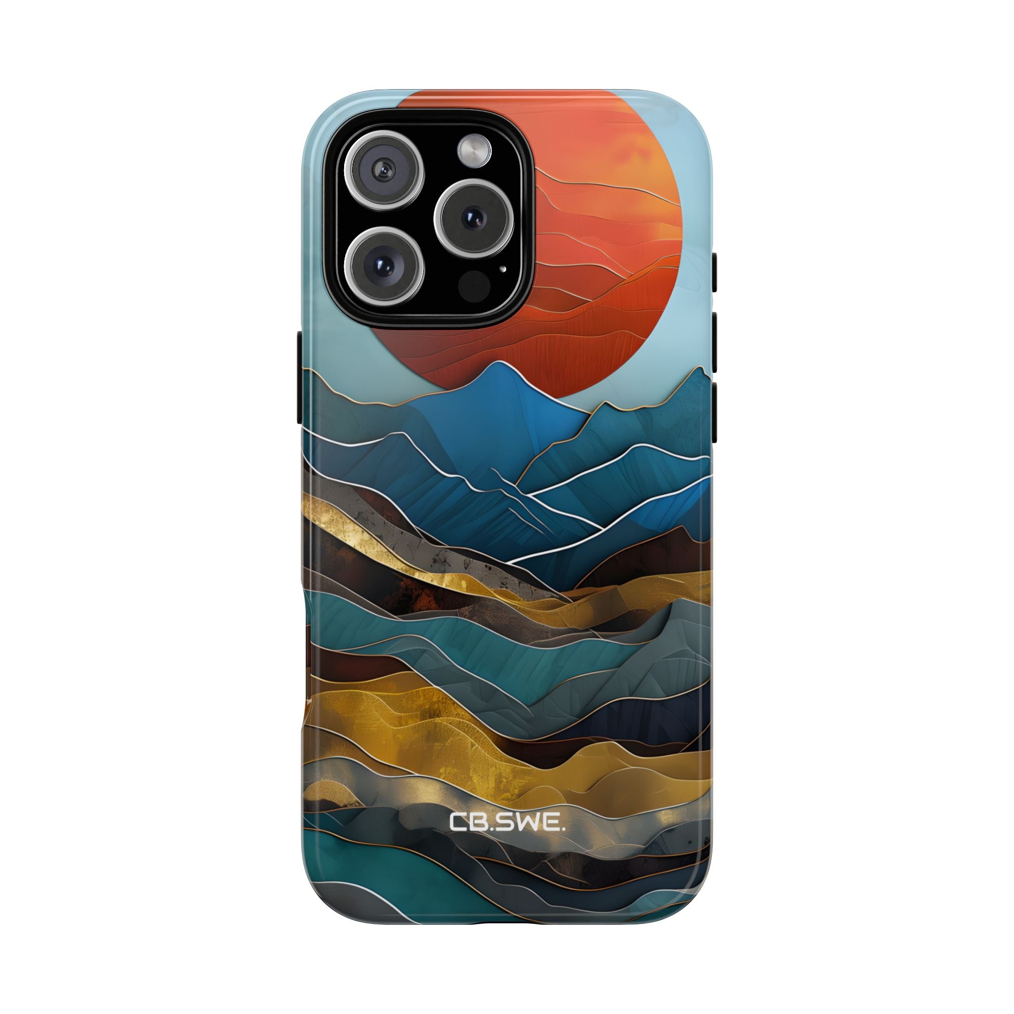 Serene Layered Mountain Terrain iPhone 16 - Tough