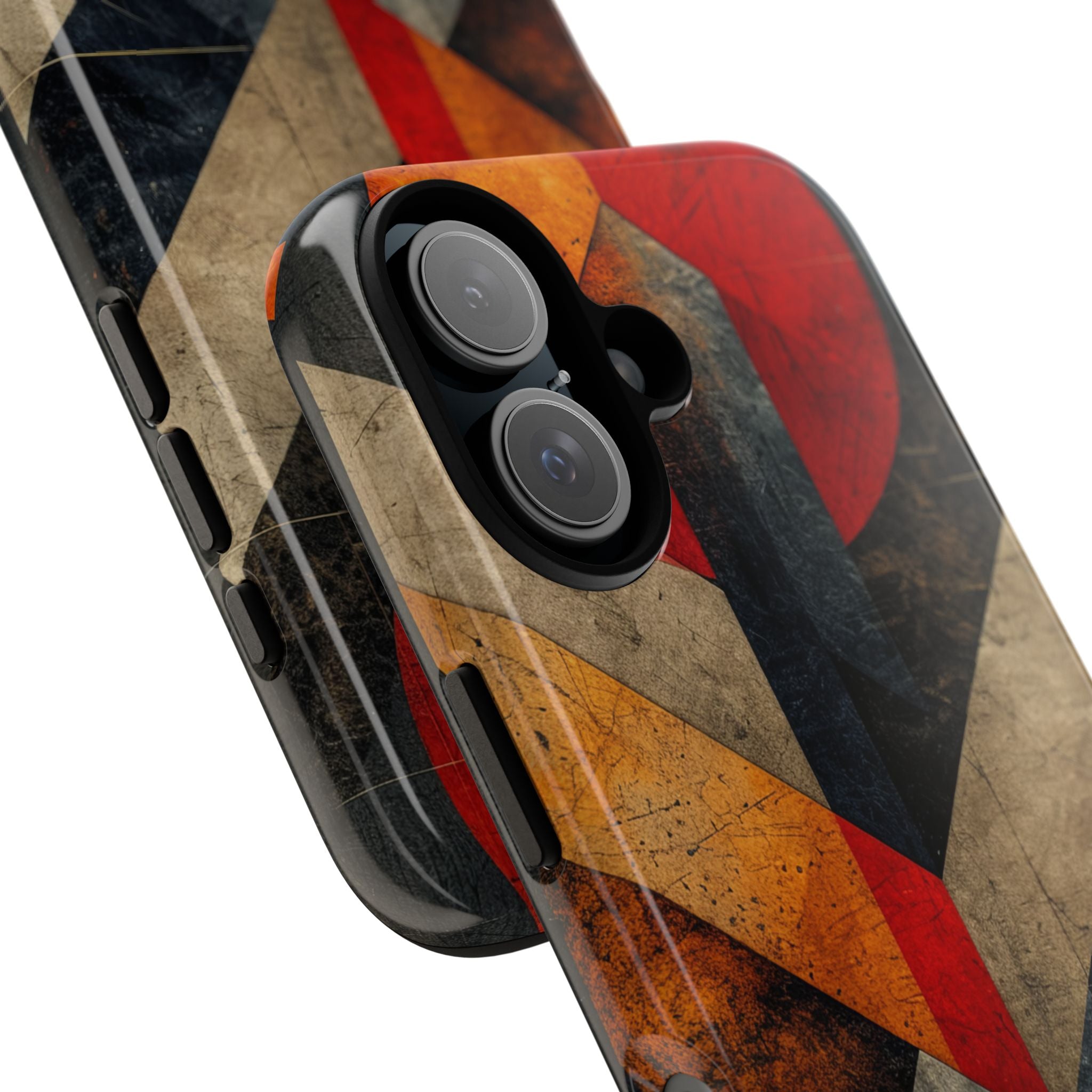 Crimson Circle Geometry iPhone 16 - Tough