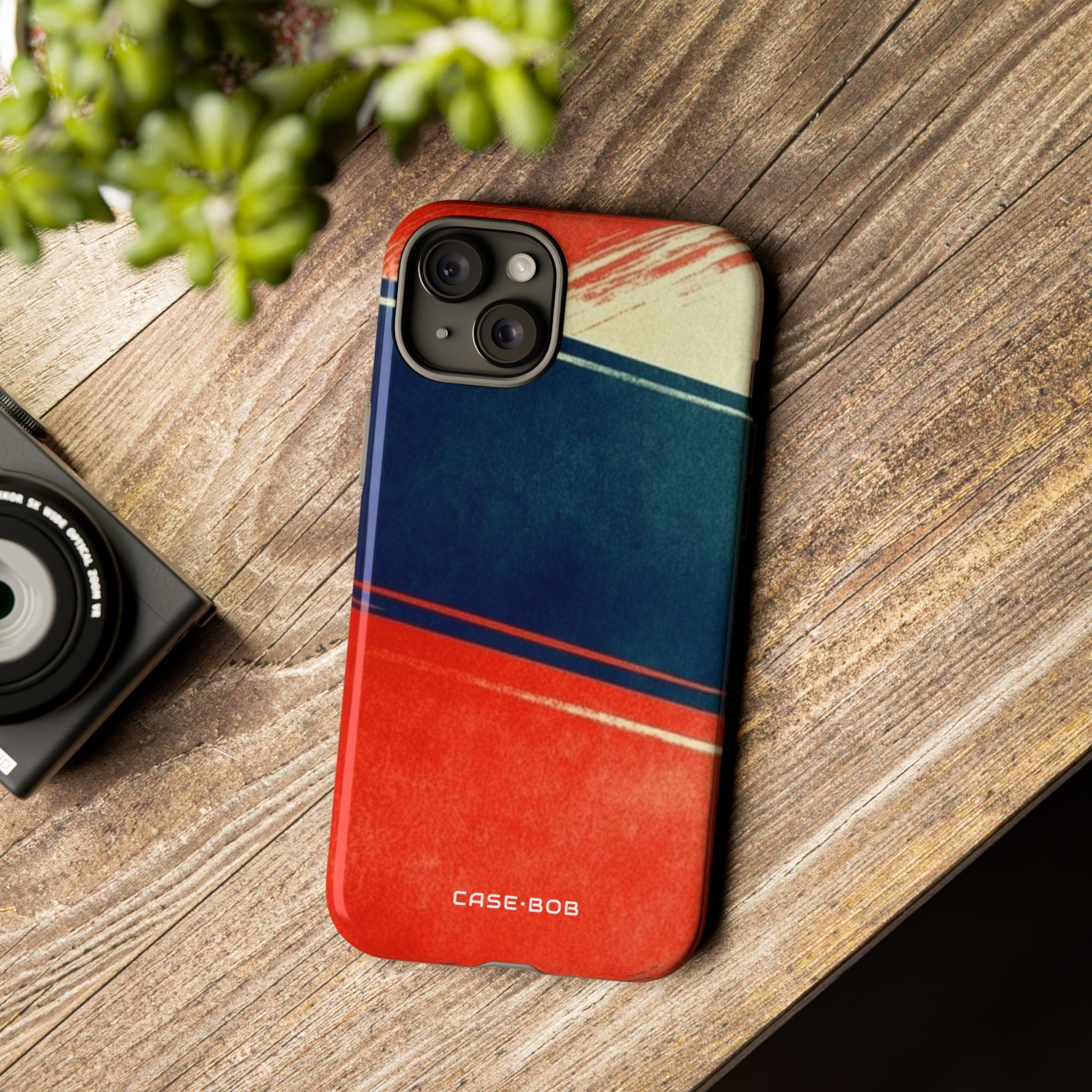 Blue Diagonal Motion iPhone 15 Plus Case - Tough