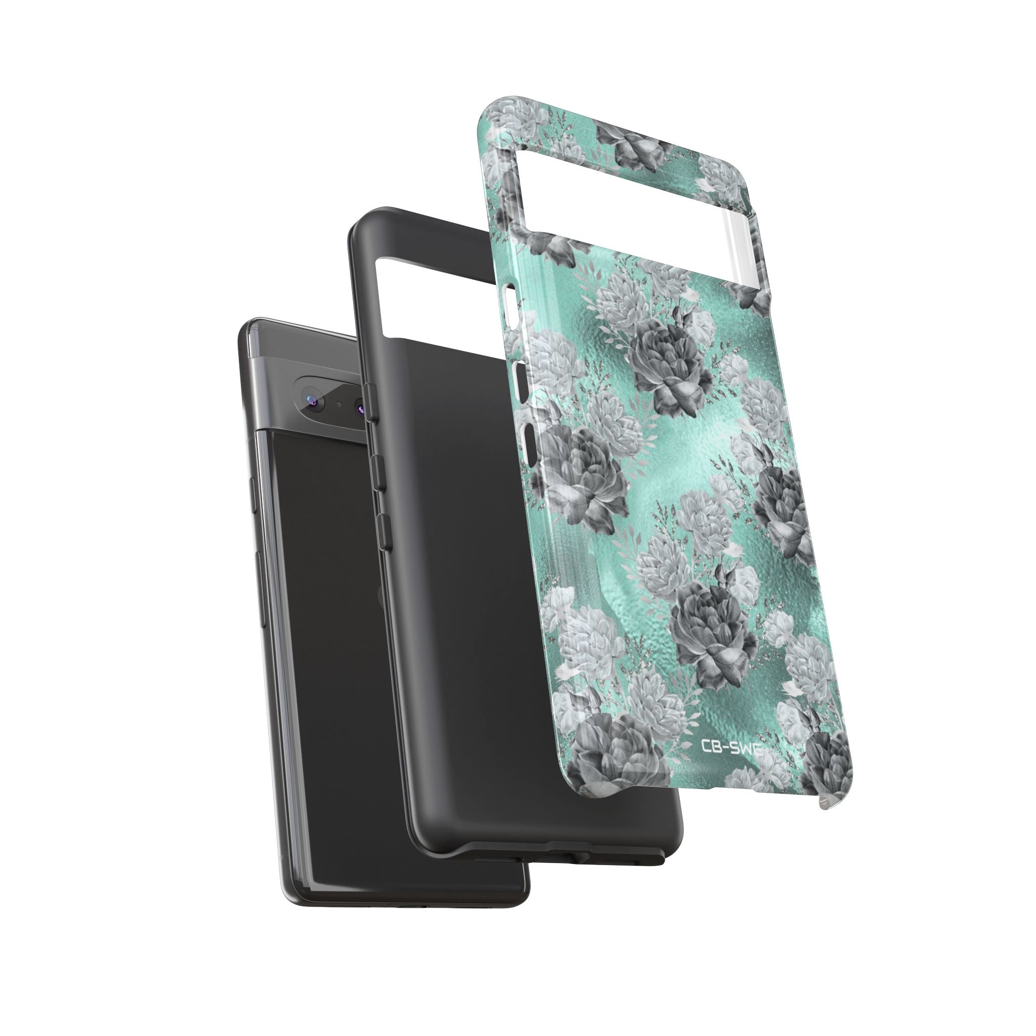 Teal Floral Elegance - Google Pixel Case