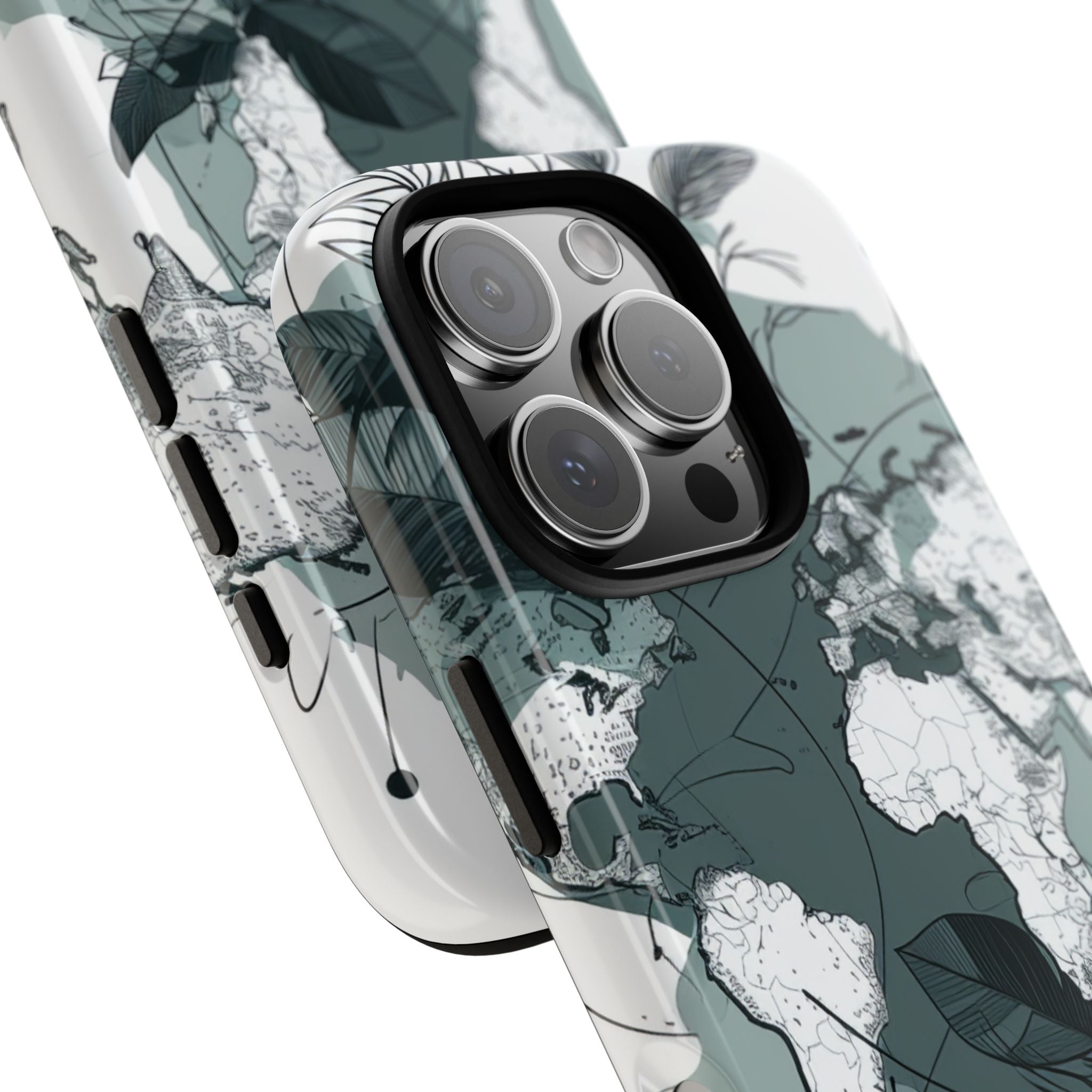 Botanische Weltkarte iPhone 16 - Robust