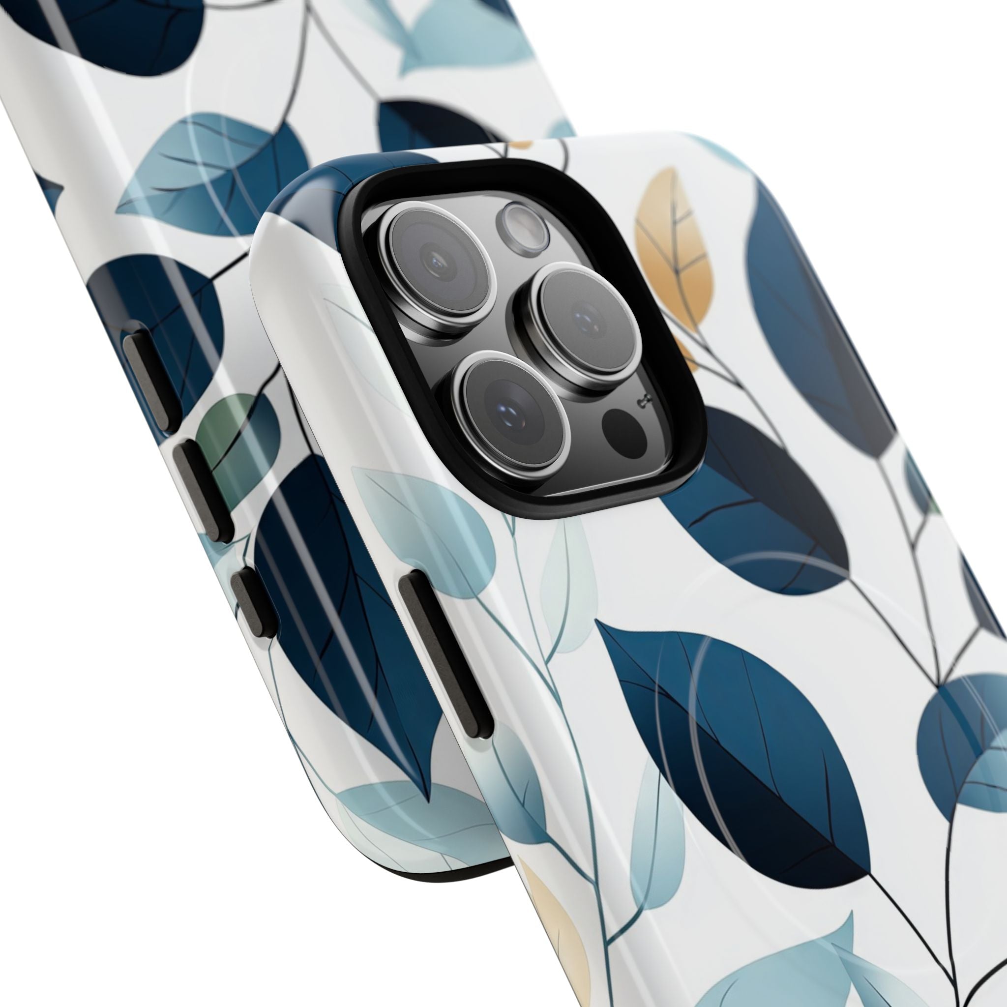 Navy Leaf Veins iPhone 16 Pro Max Case - Tough+