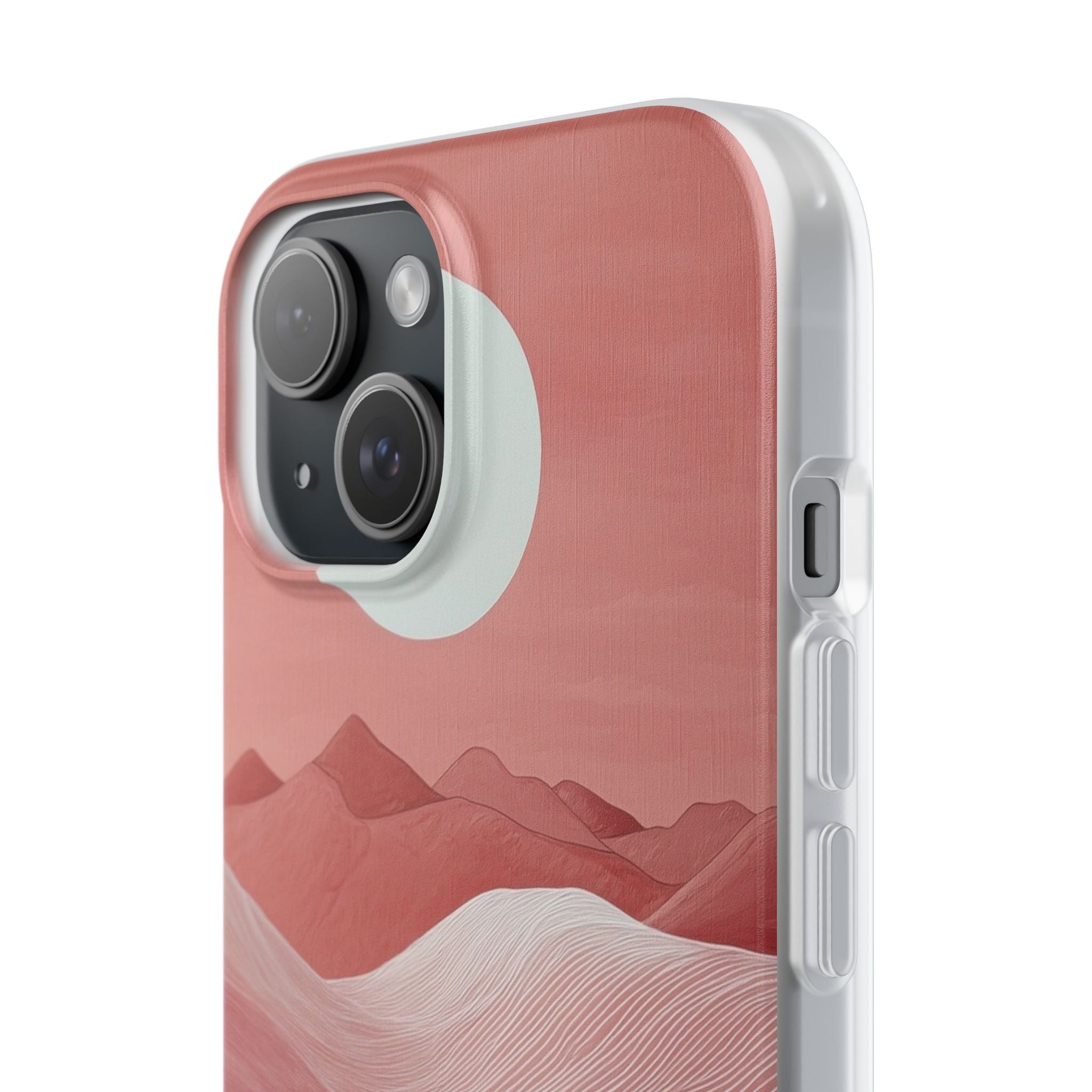 White Orb Dunes iPhone 15 Case - Soft