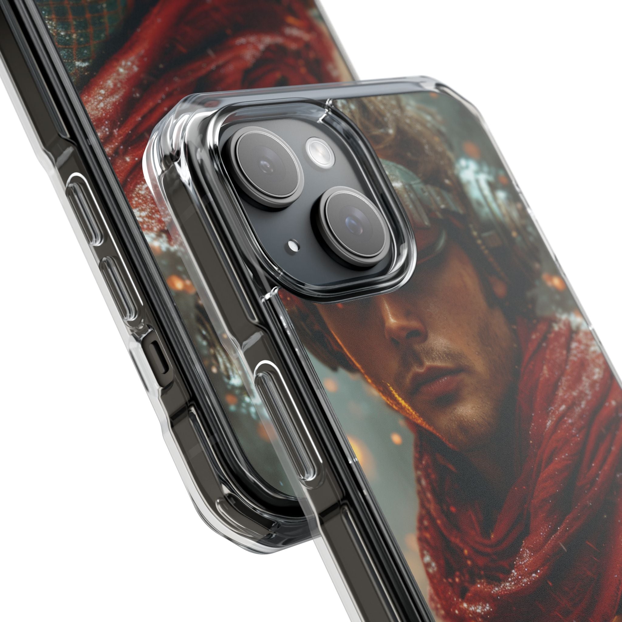 Futuristic Steampunk Explorer iPhone 15 - Impact Clear+