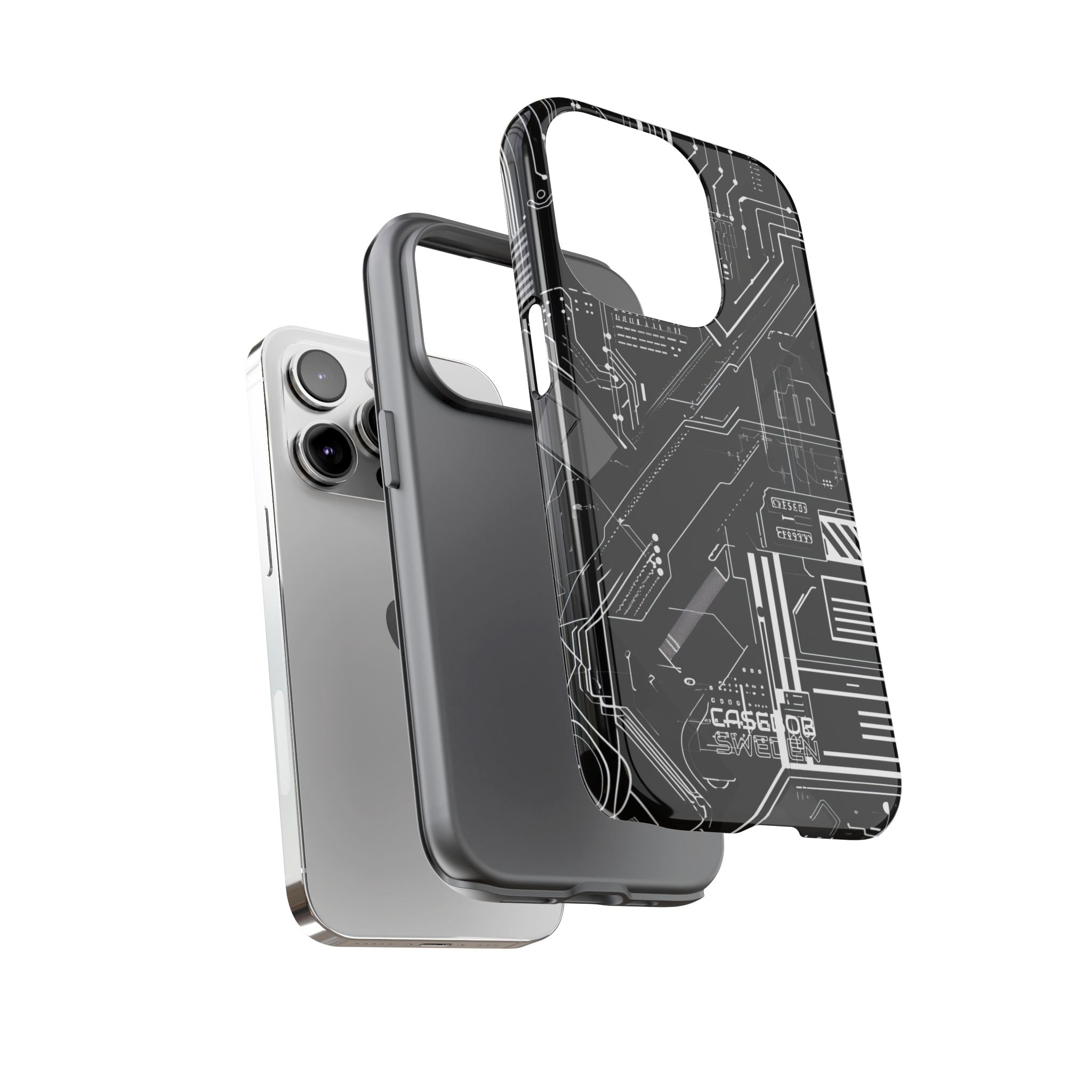 Futuristic Circuit Grid iPhone 14 - Tough