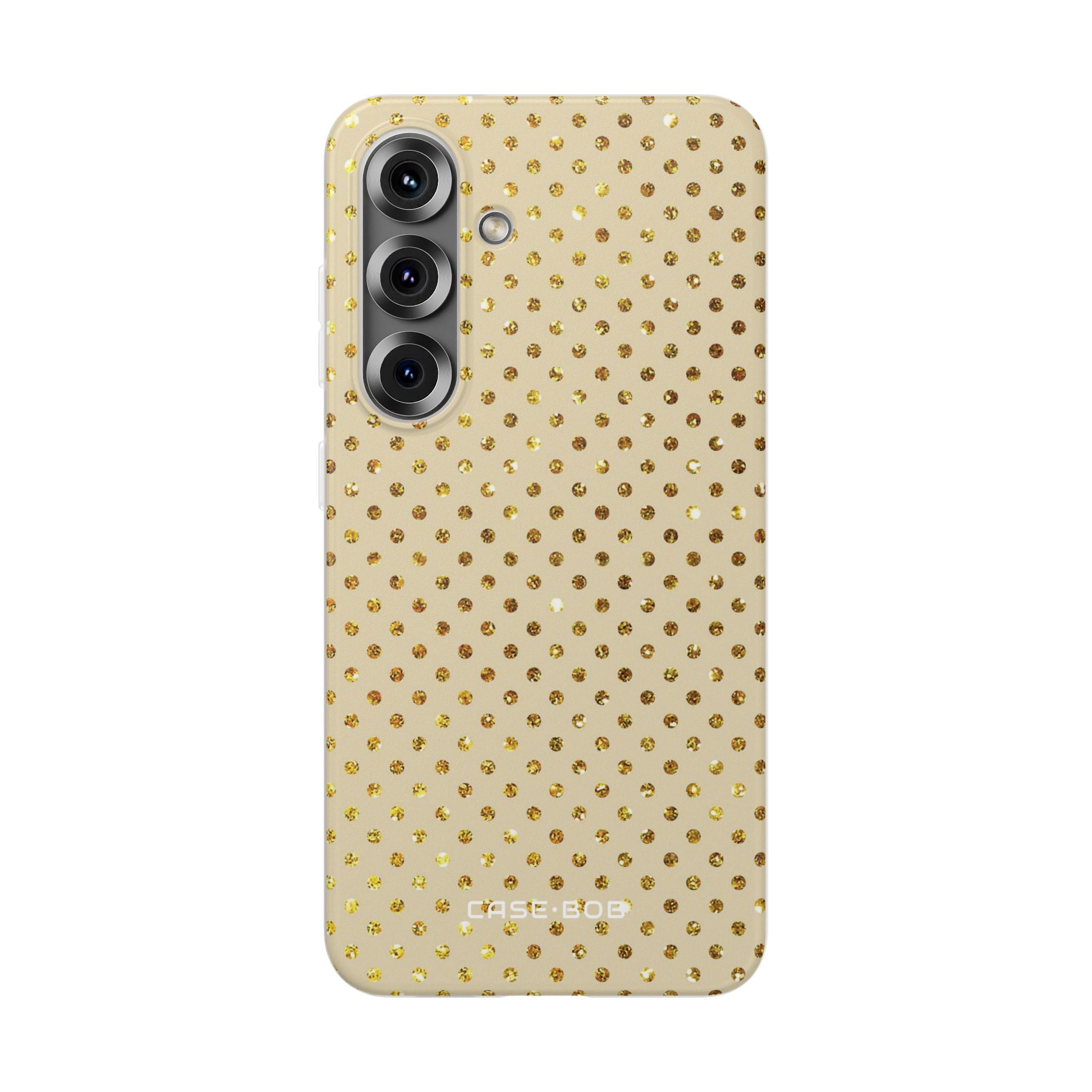 Gold Sparkle Grid Samsung S25 Case - Soft