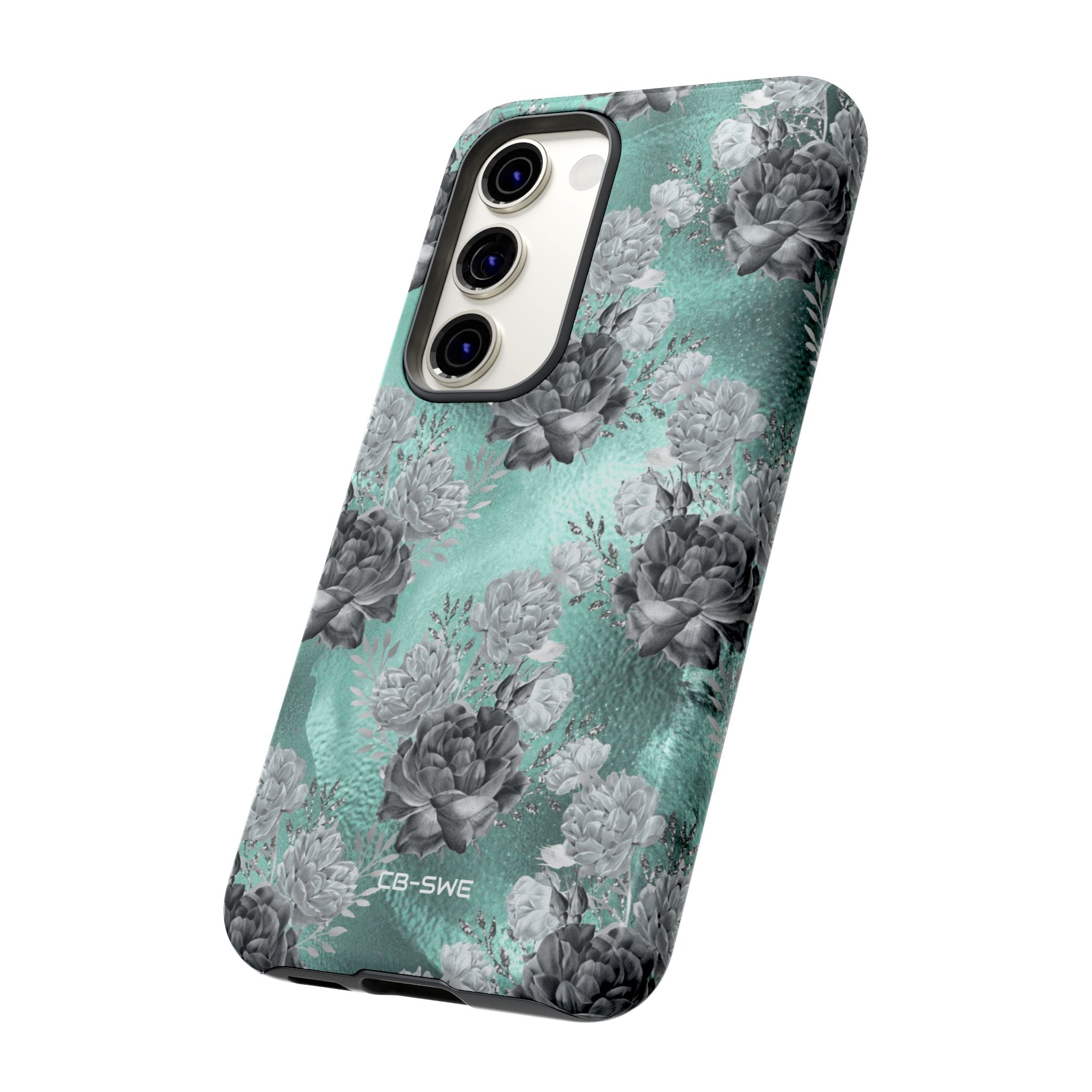 Teal Floral Elegance - Samsung Case
