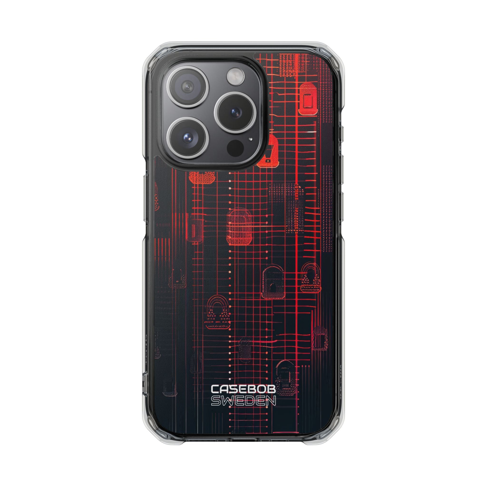 Cyber Locks Grid iPhone 15 - Impact Clear+