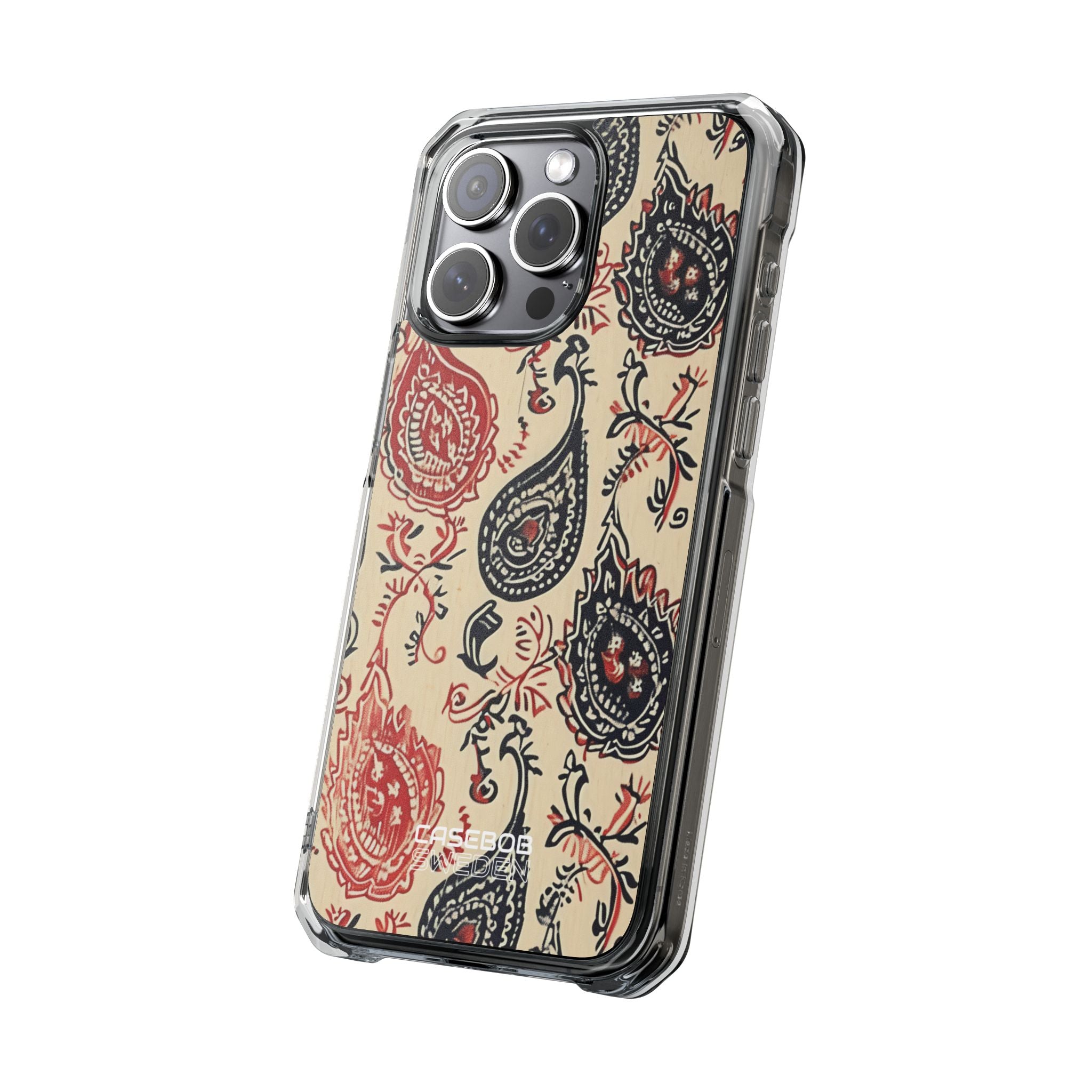 Navy Paisley Swirl iPhone 15 - Impact Clear+