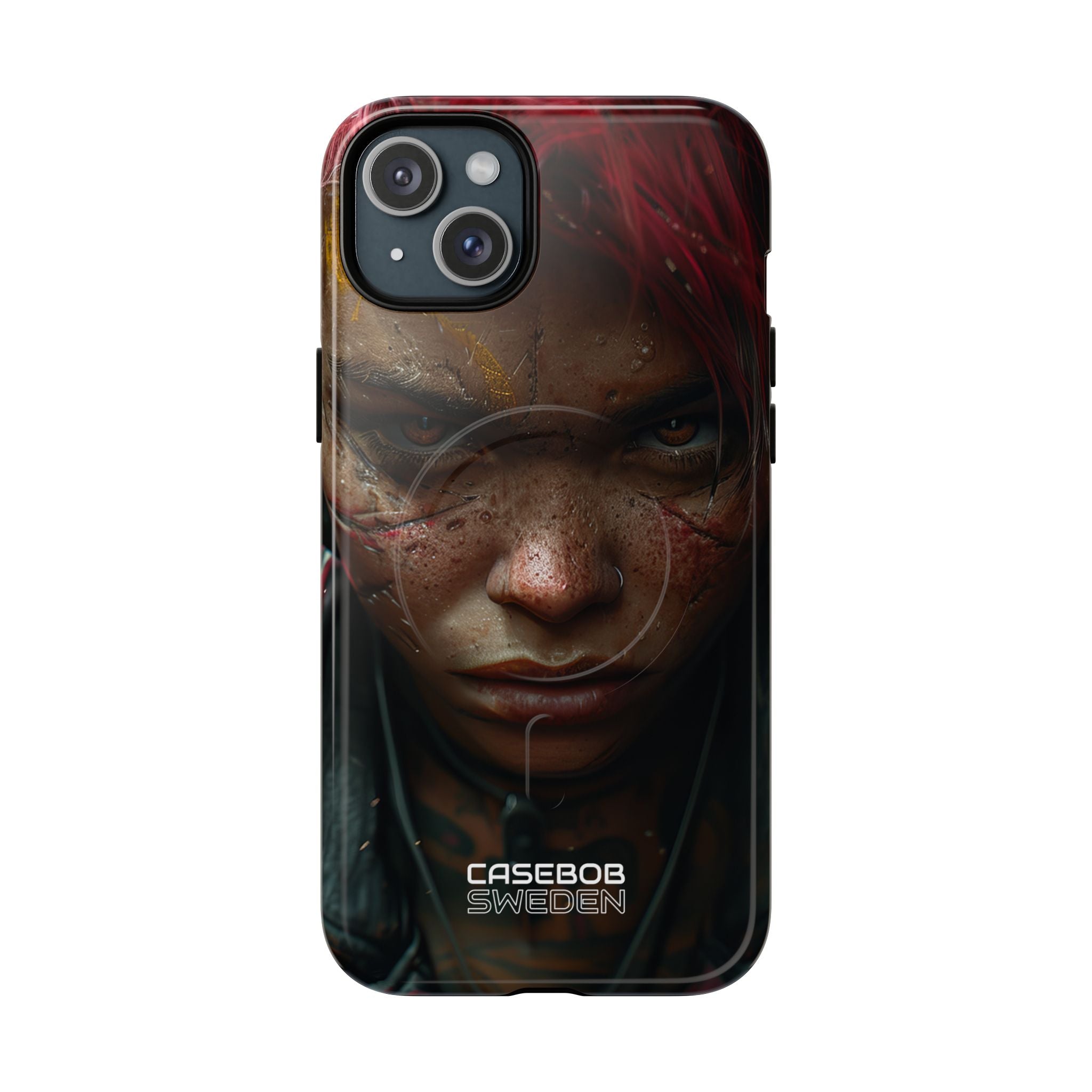 Cyberpunk Rebel Portrait iPhone 15 - Tough+