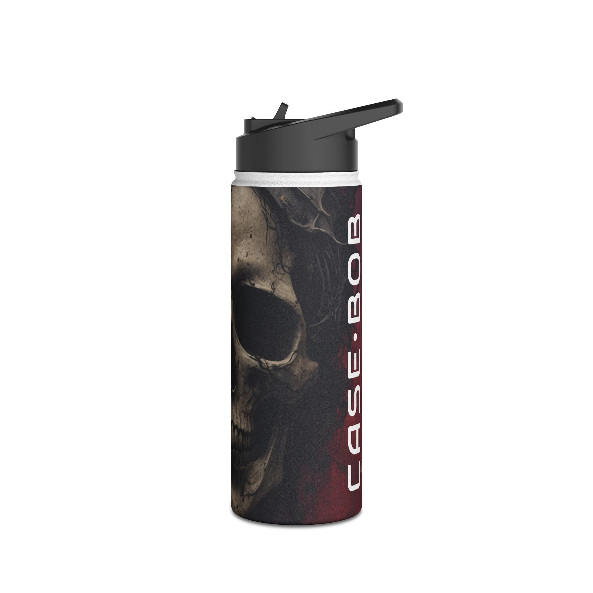 Winged Skull Rose - Stainless Steel Water Bottle