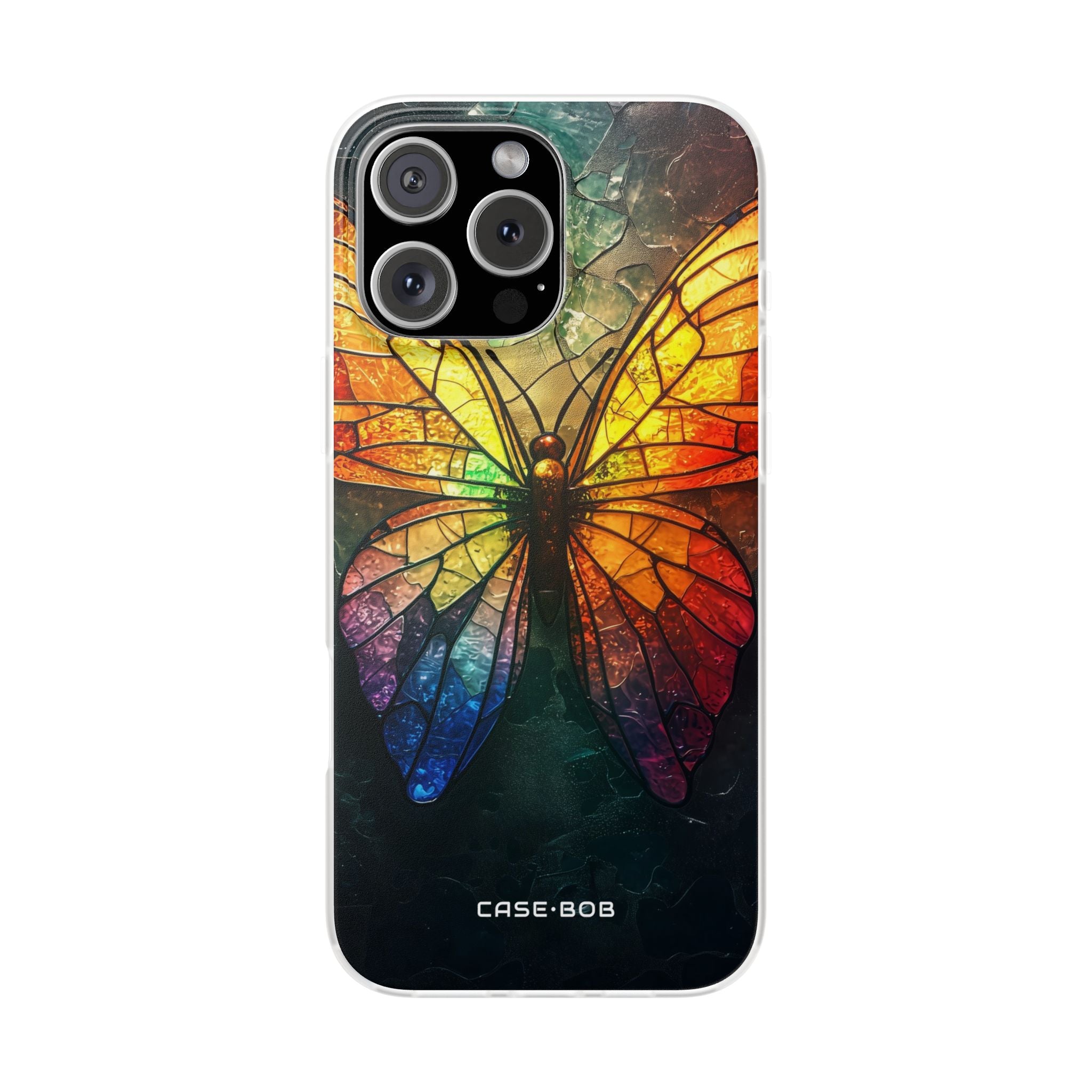 Stained Glass Butterfly iPhone 16 Pro Max Case - Soft