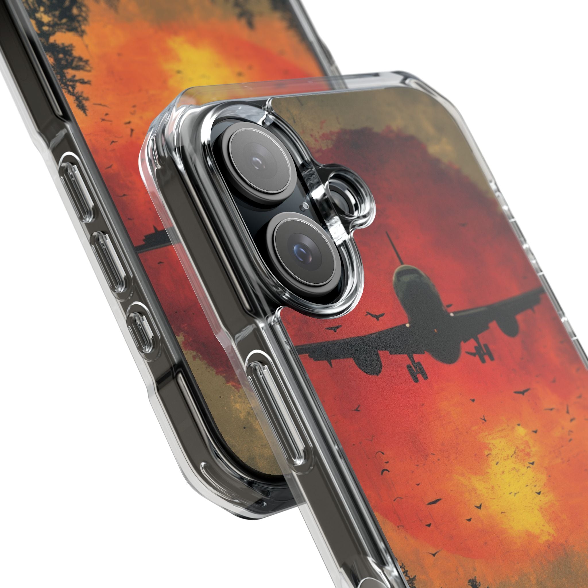 Crimson Sky Flight iPhone 16 - Impact Clear+