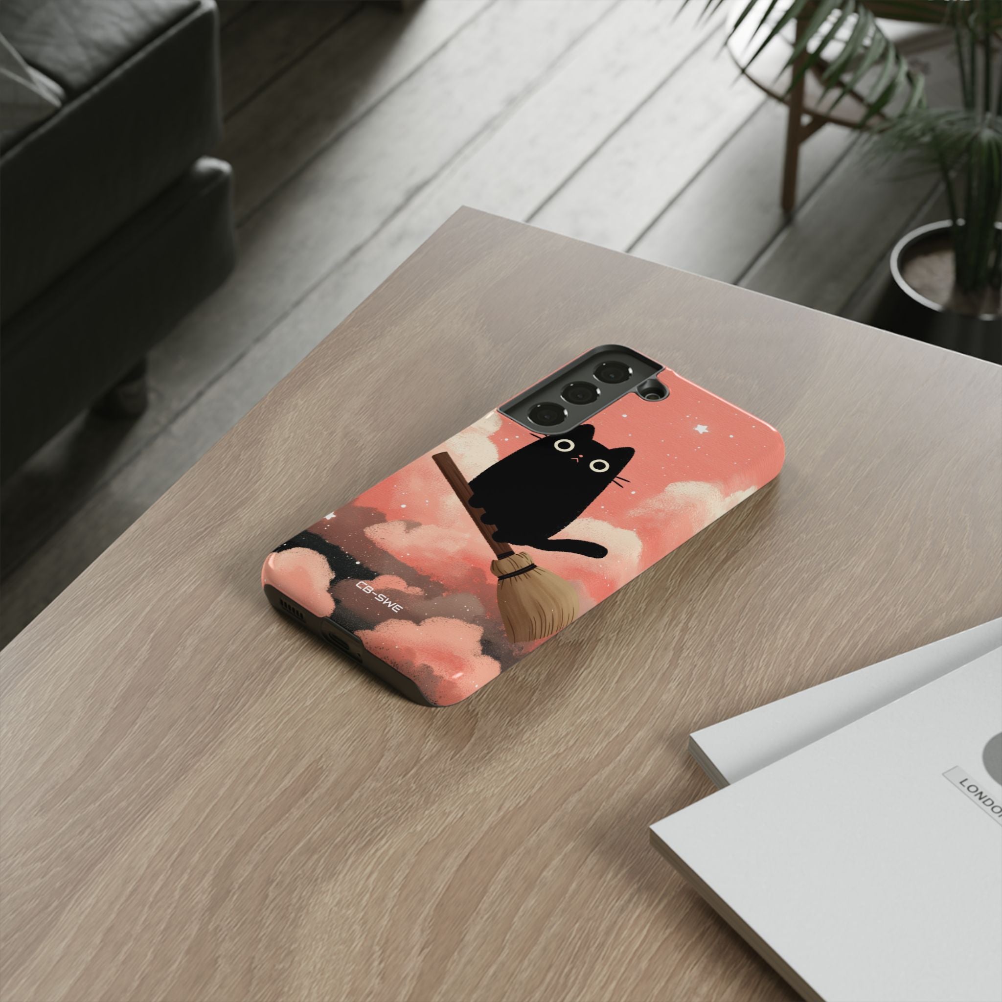 Cat Rides Broom - Samsung Case