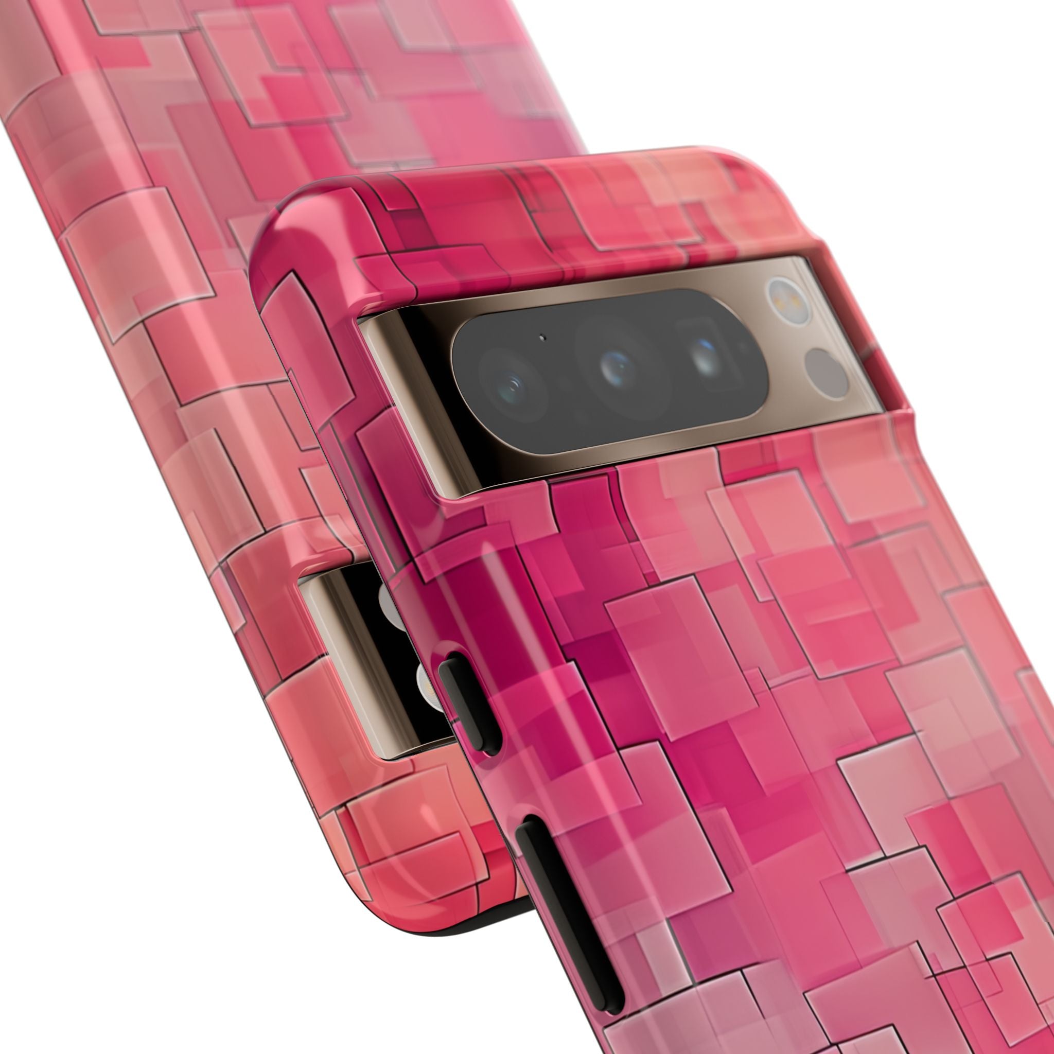 Gelaagde roze geometrie Google Pixel 8 - Tough