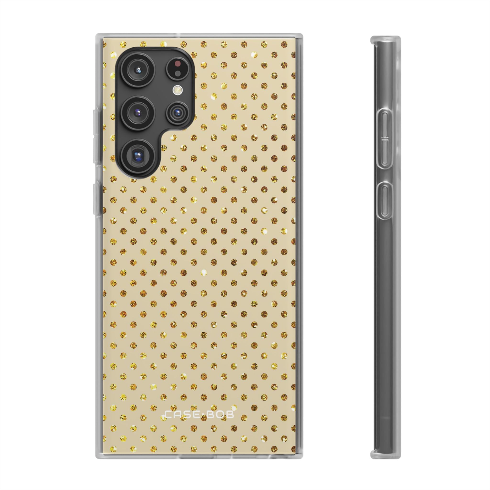 Gold Sparkle Grid Samsung S22 Ultra Case - Soft