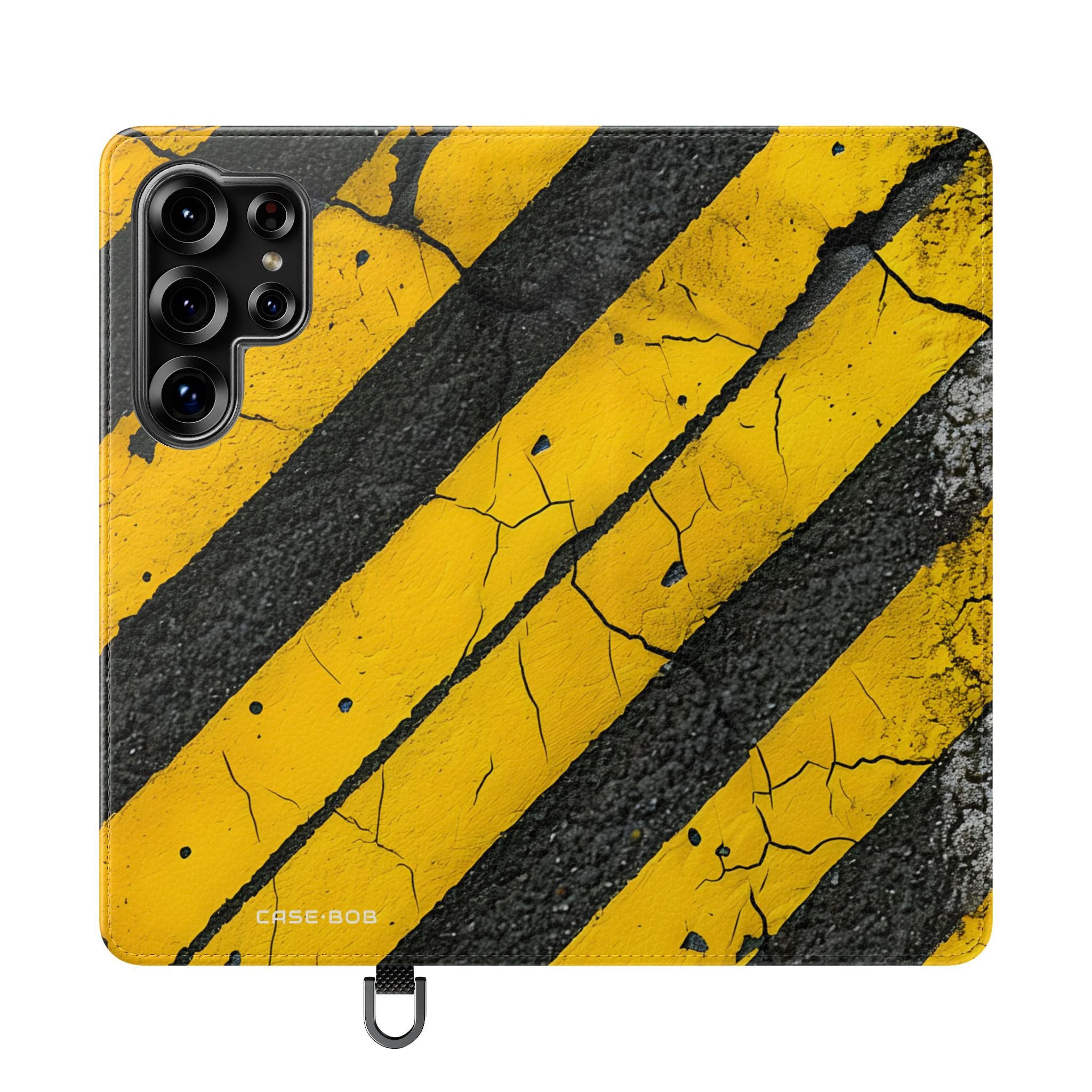Yellow Stripes Distress - Samsung S25 Ultra Case - Wallet