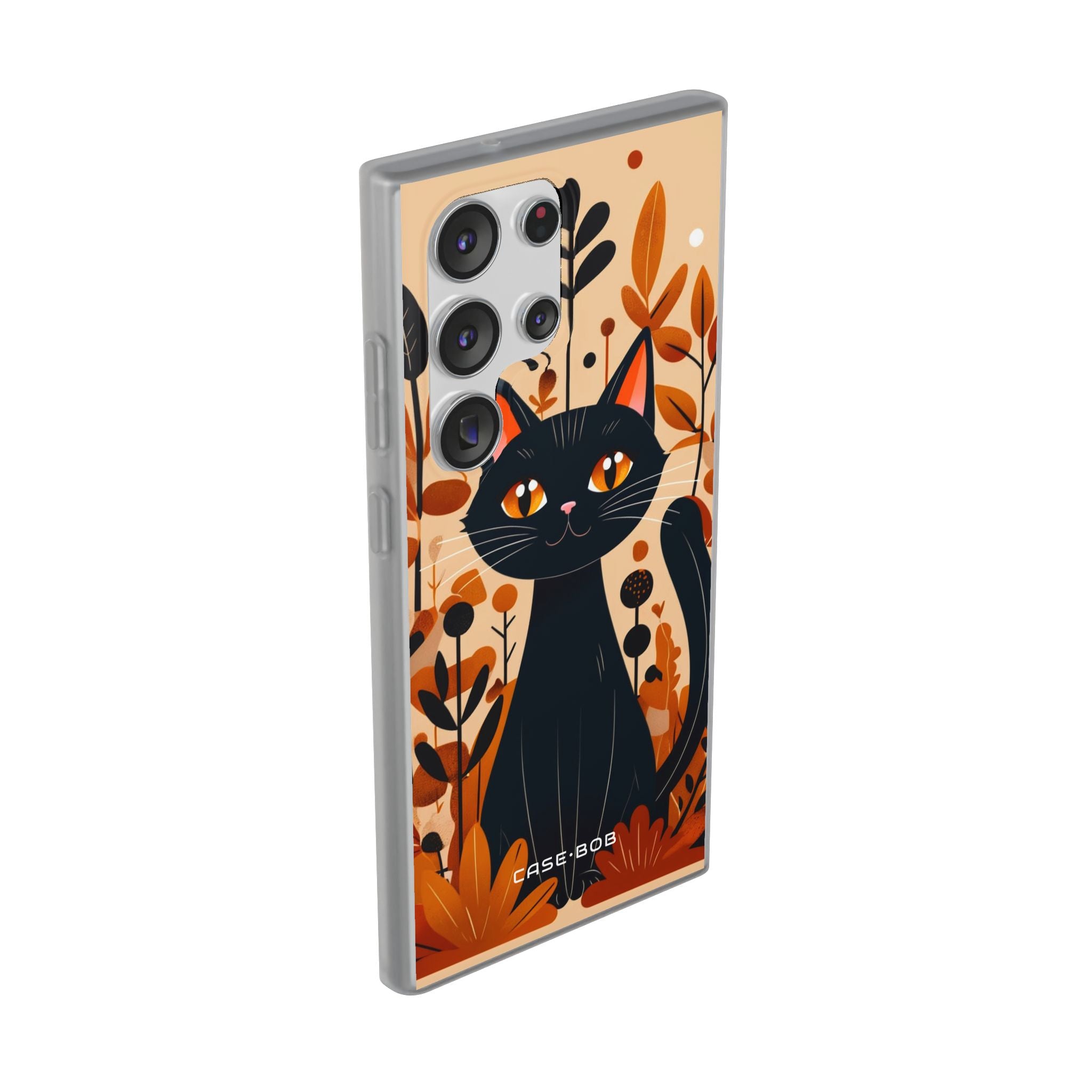 Black Cat Glow Samsung S23 Ultra Case - Soft