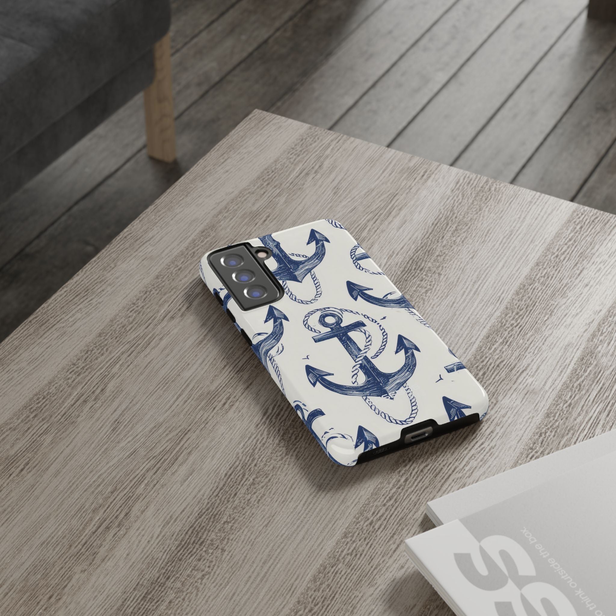 Navy Anchor Tapestry Samsung S21 - Tough