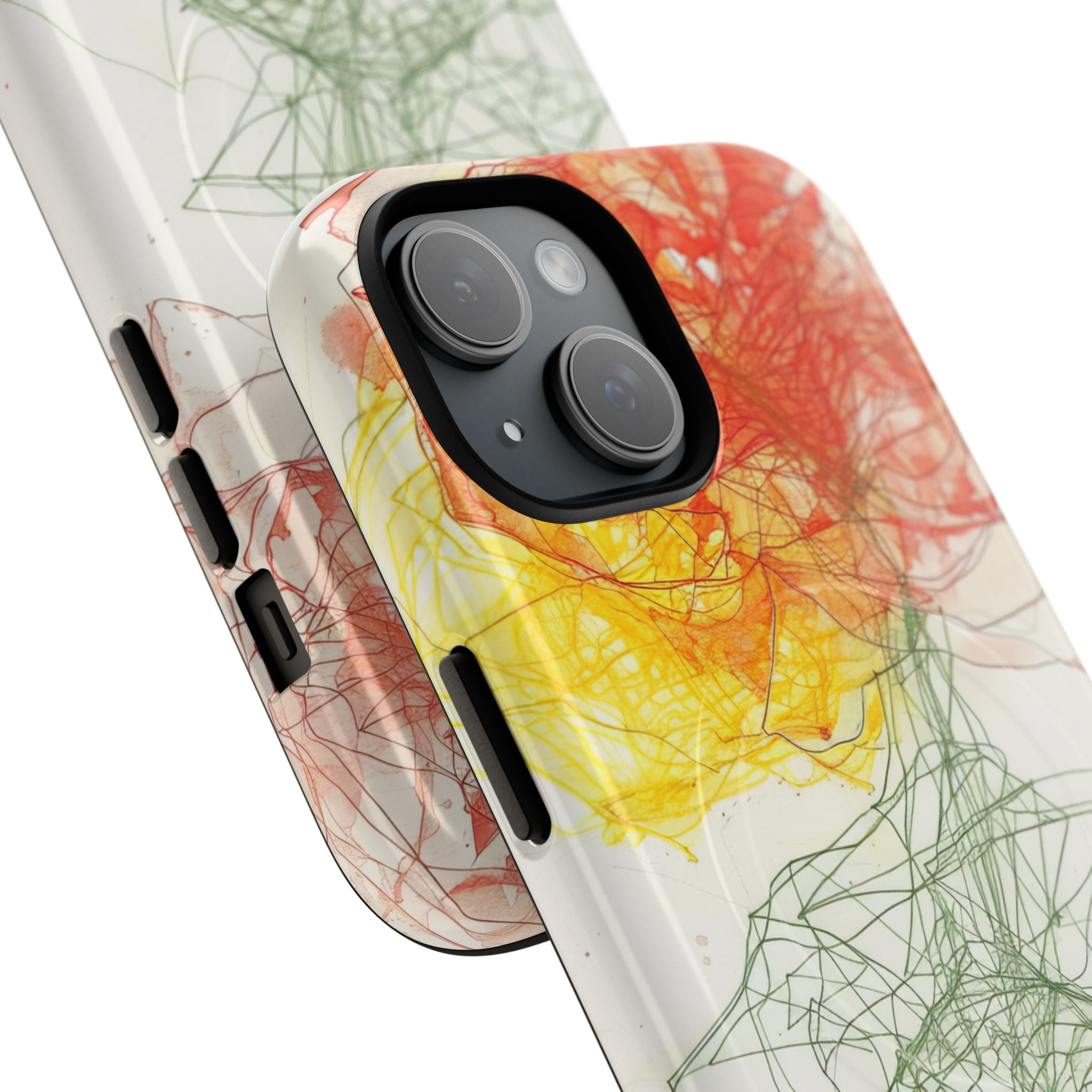 Fiery Blossom Tangle iPhone 15 - Tough+