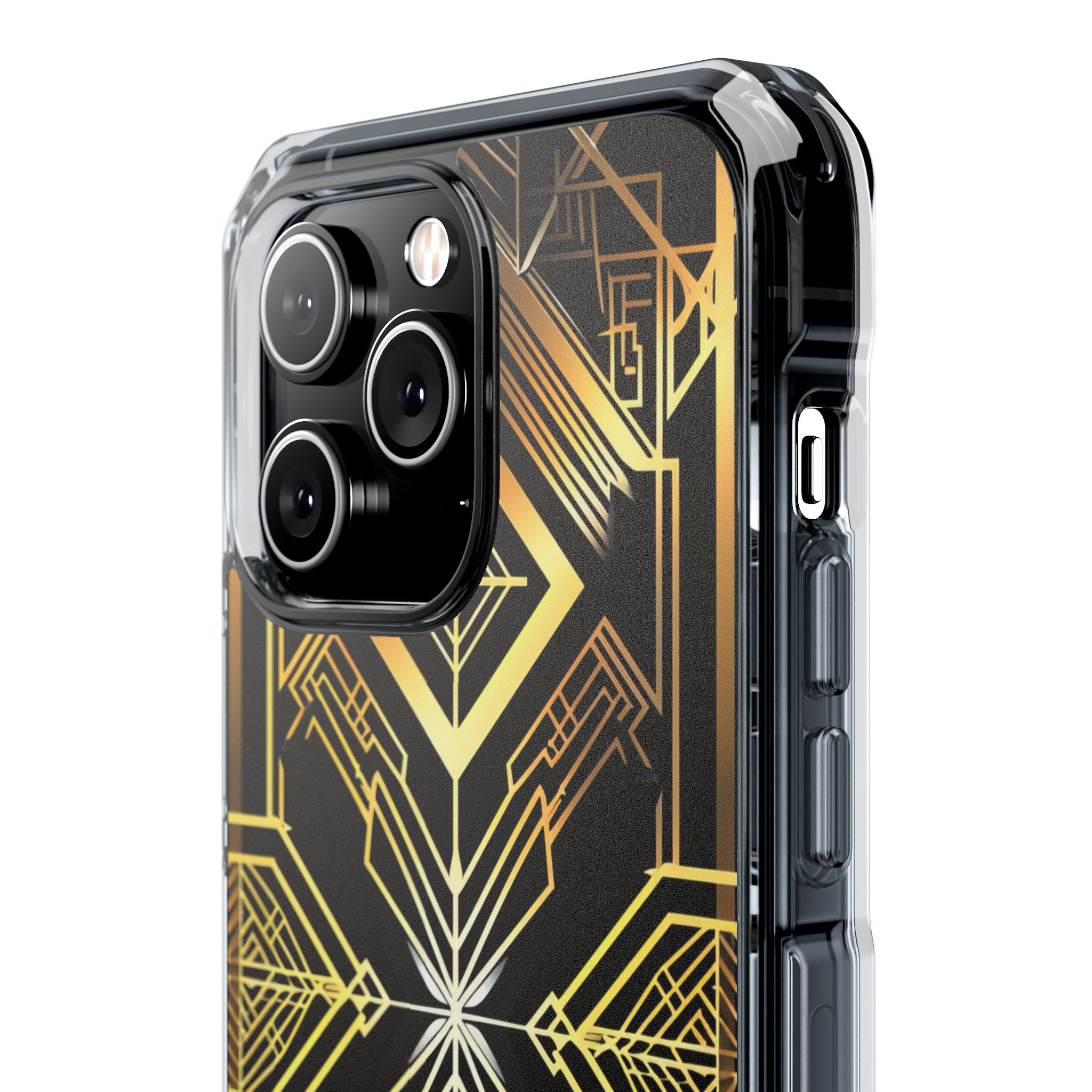 Golden Geometric Symphony iPhone 14 - Impact Clear+