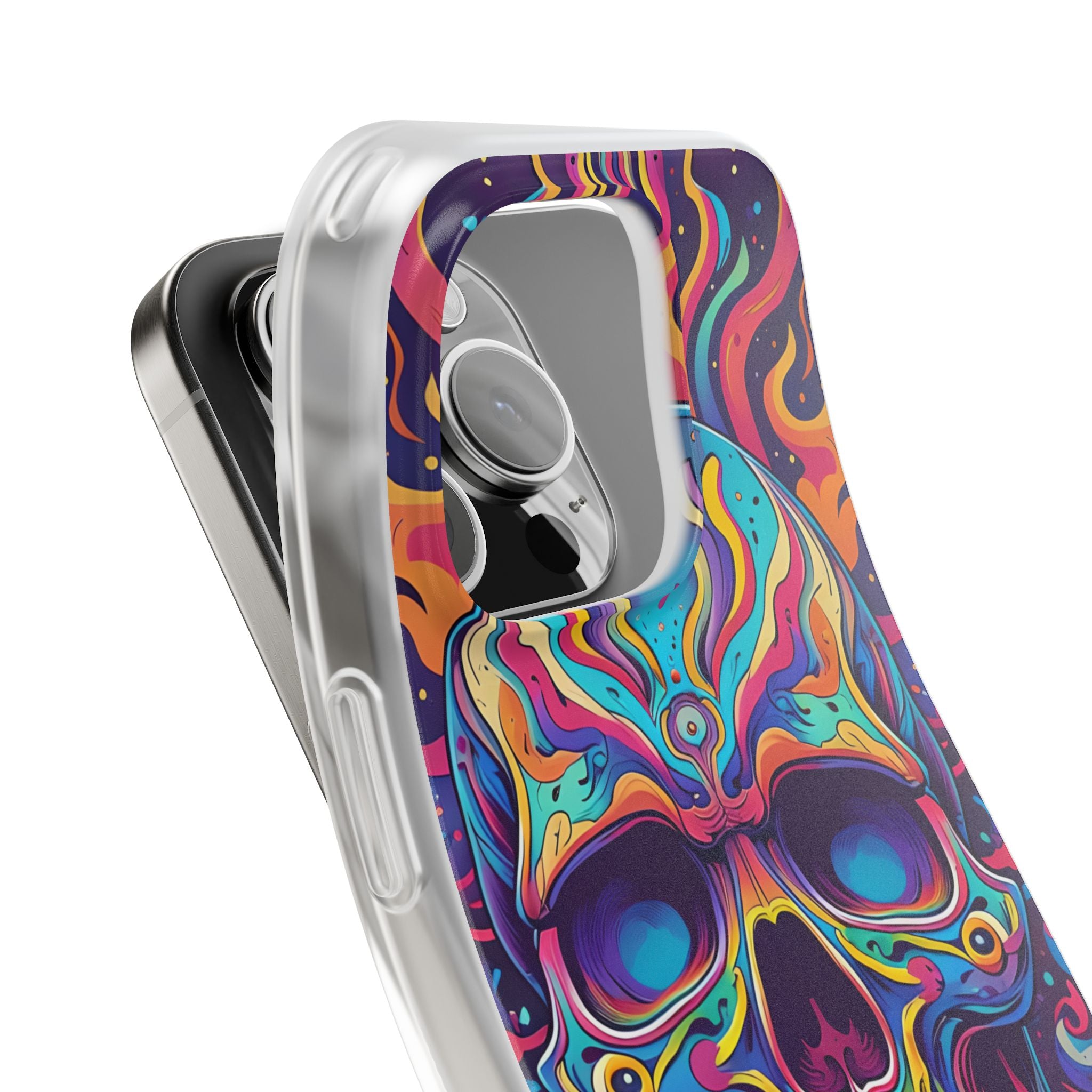 Flaming Skull iPhone 16 Pro Case - Soft