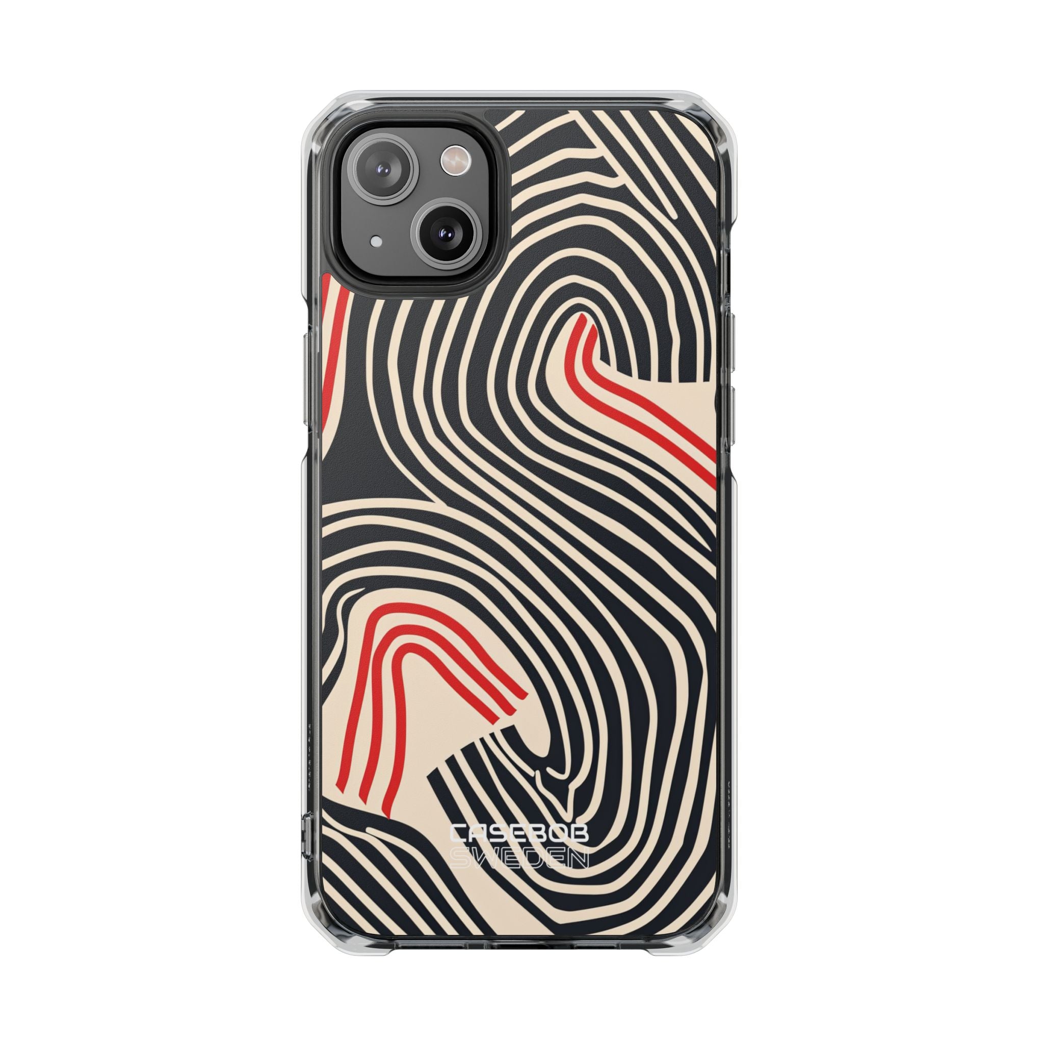 Wavy Red Flow iPhone 14 - Impact Clear+