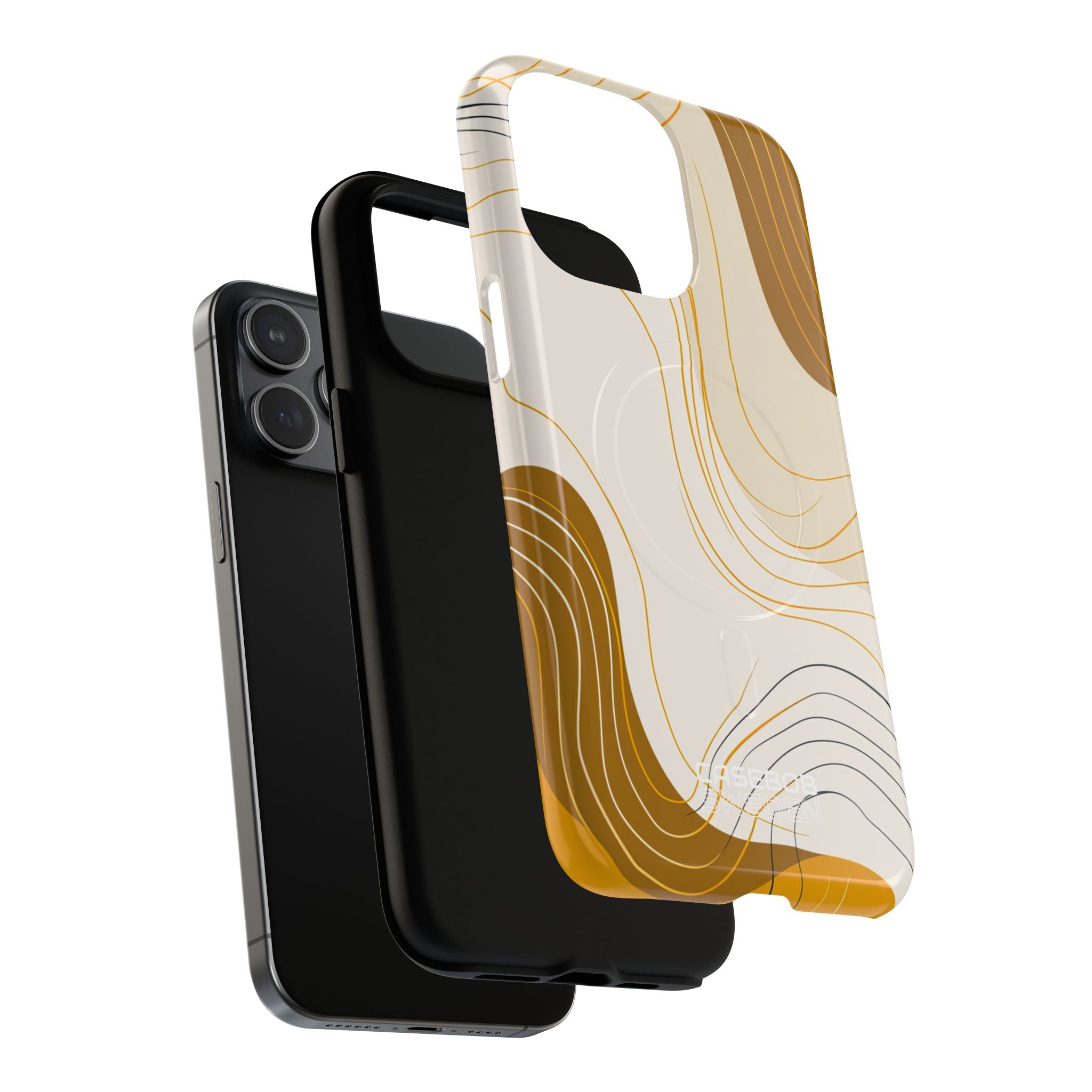 Golden Flow Lines iPhone 15 - Tough+