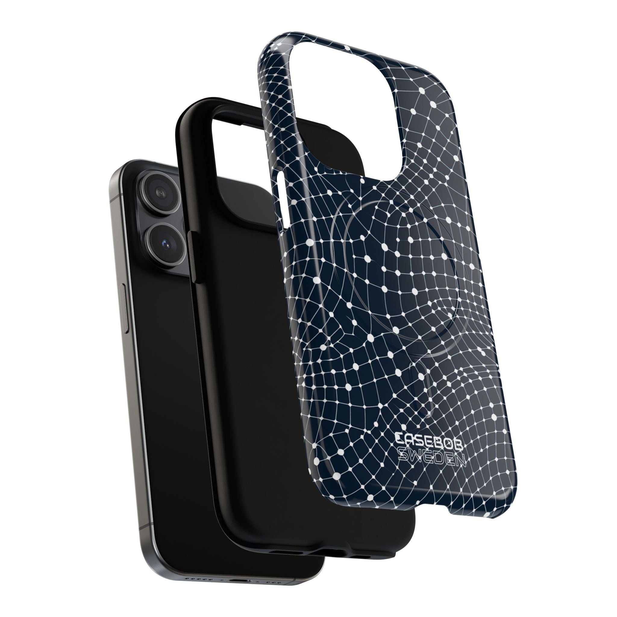 Warped Grid Web iPhone 15 - Tough+