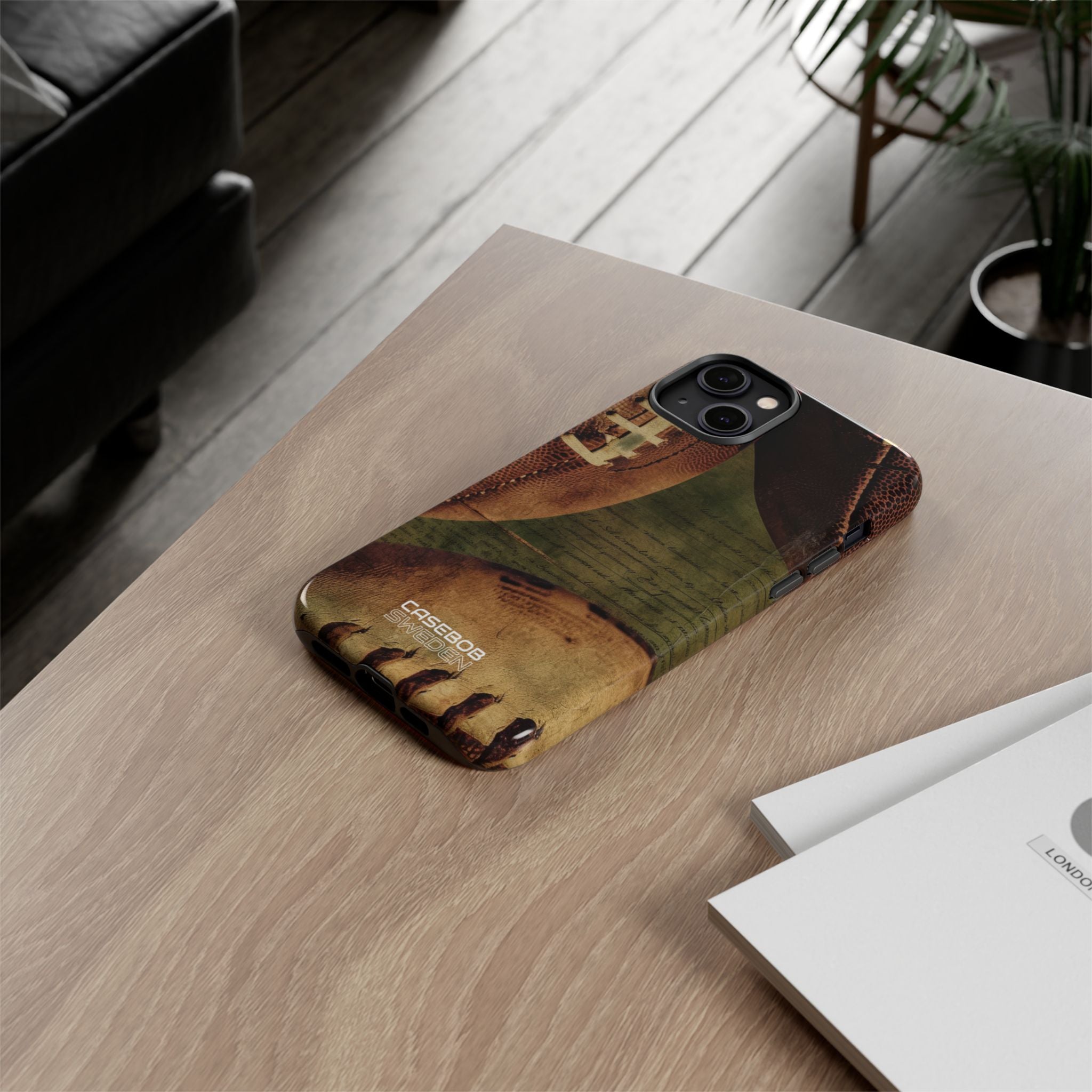 Vintage fodboldteksturer iPhone 14 - Tough