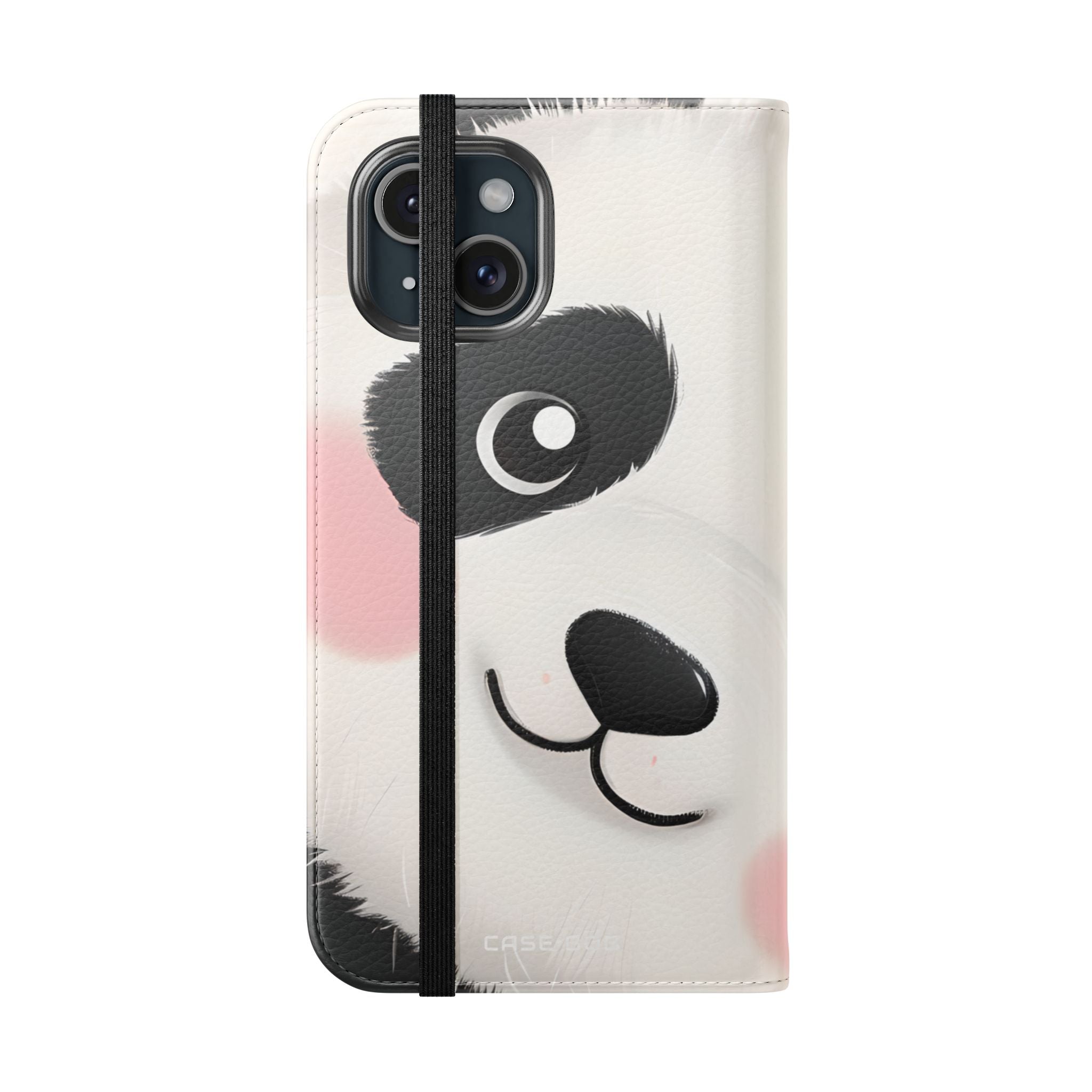 Kurkistava Panda Posliini - iPhone 15 -lompakkokotelo