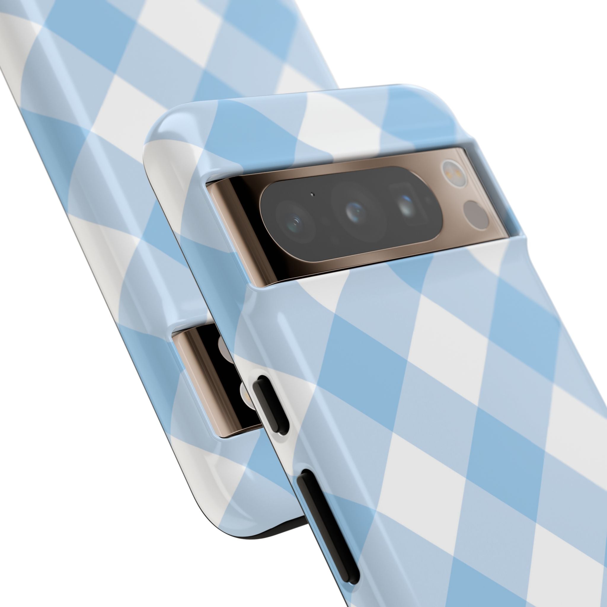 Soft Blue Gingham Elegance - Google Pixel Case