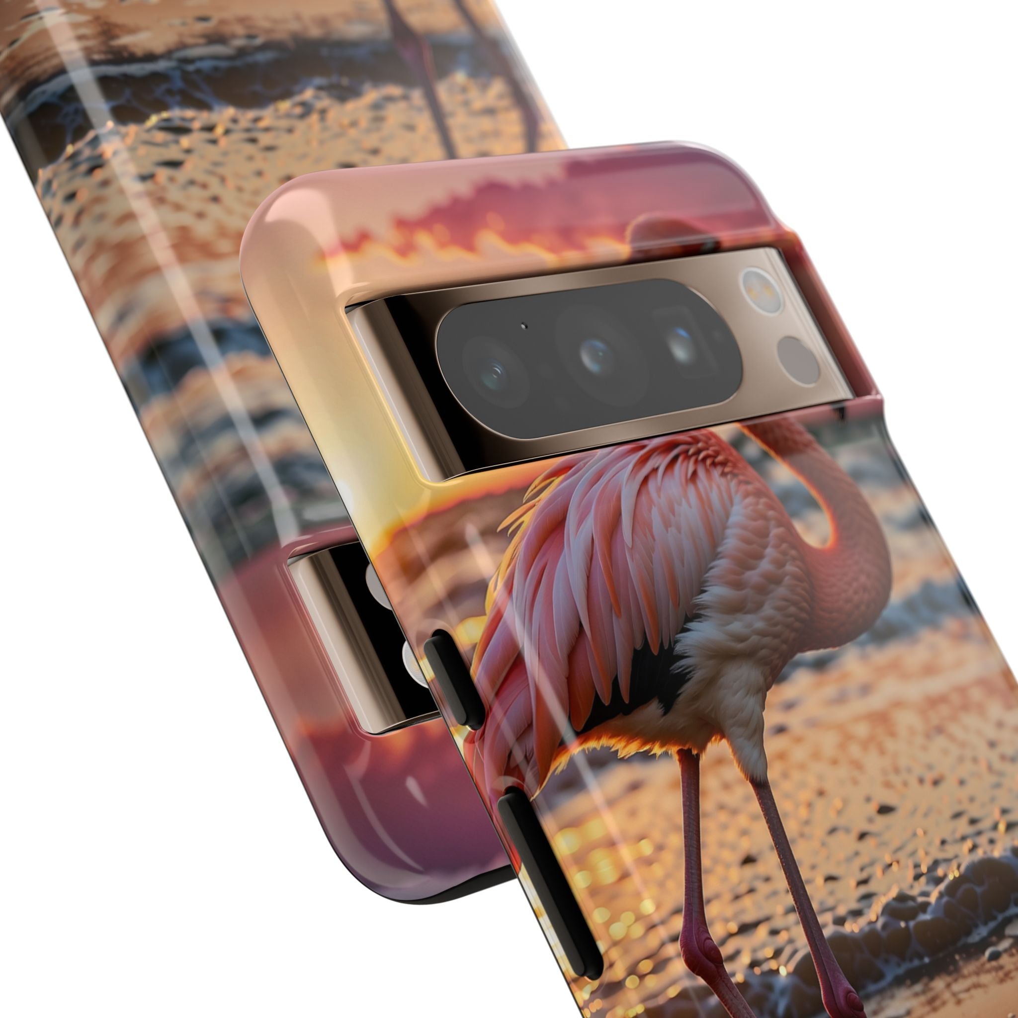 Sunset Flamingo Stand - Google Pixel Case