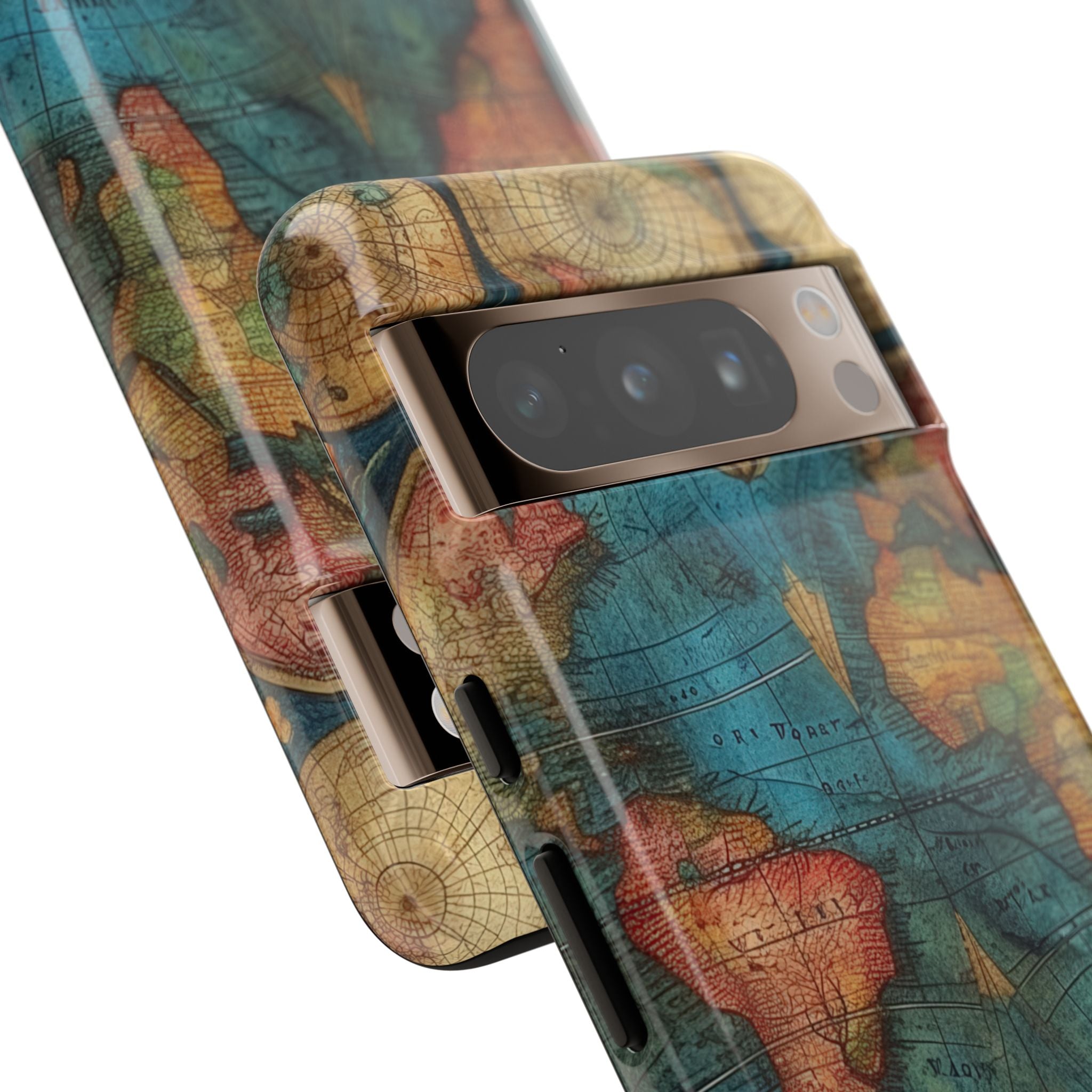 Vintage World Map Google Pixel 8 - Tough