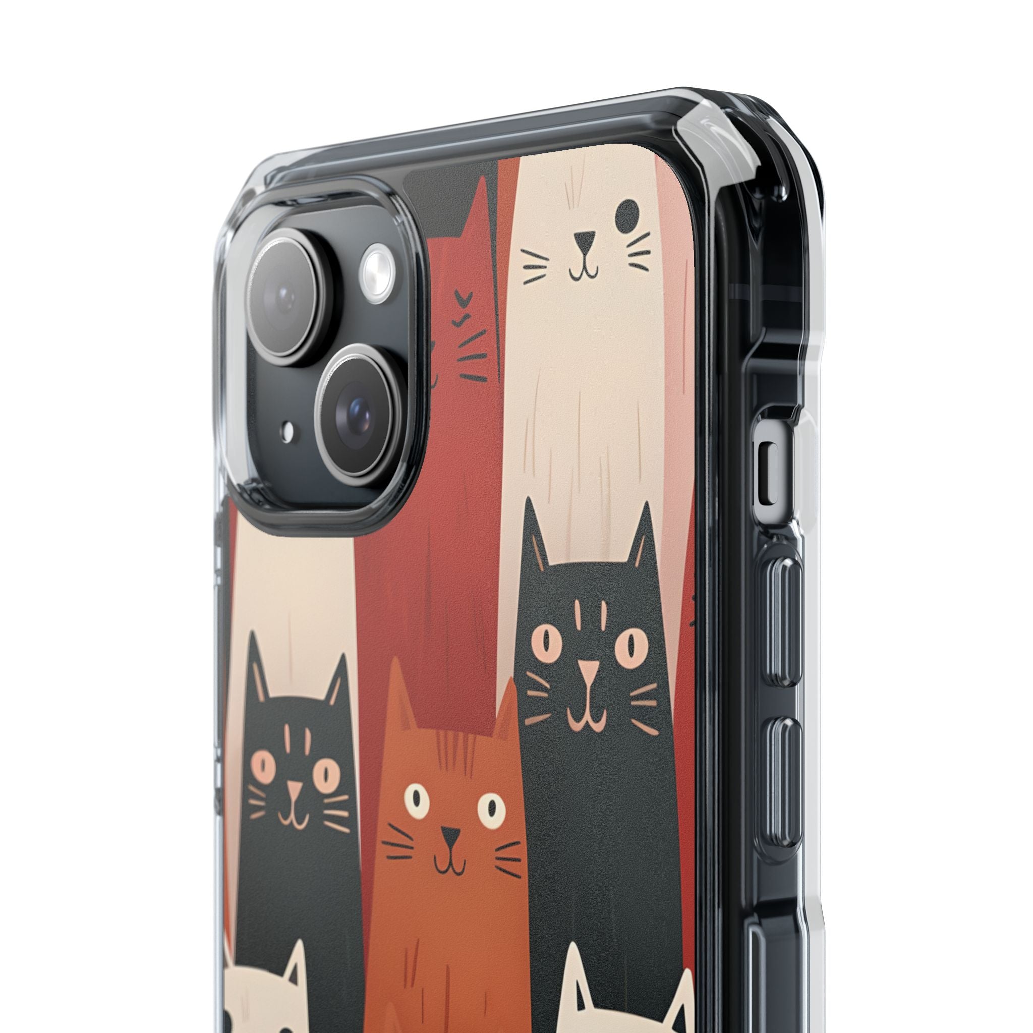 Elongated Cats Black iPhone 15 Plus Case - Impact