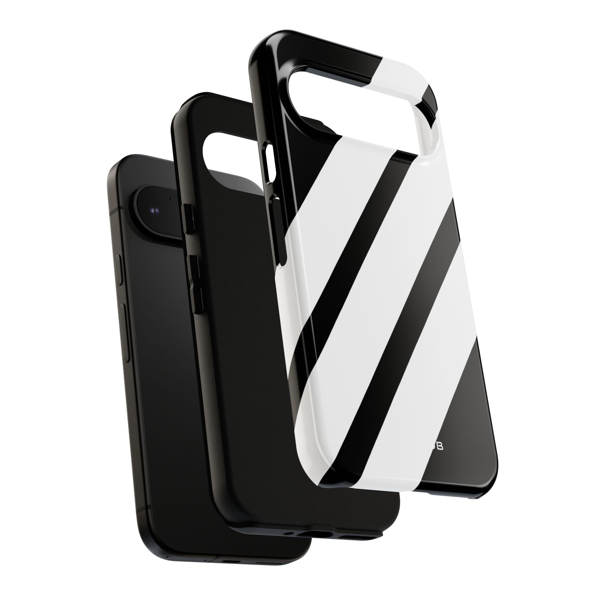 Diagonal Bands Noir Google Pixel 9 Case - Tough