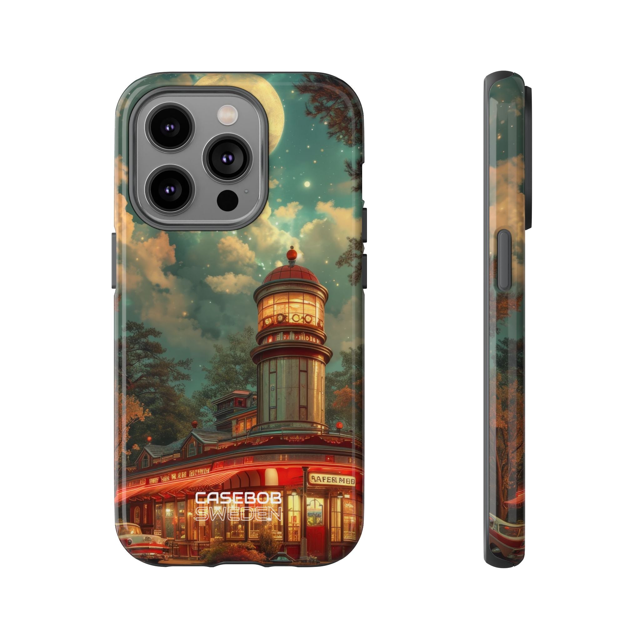Retro Moonlight Cafe iPhone 14 - Resistente