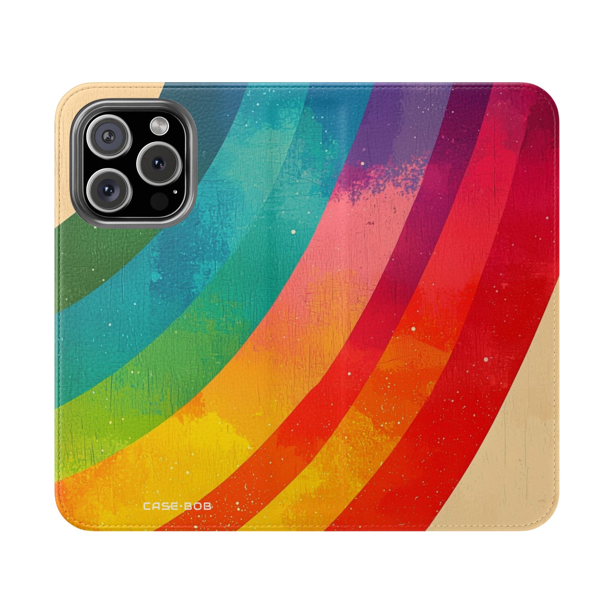 Curved Rainbow Breeze - iPhone 16 Pro Case - Wallet