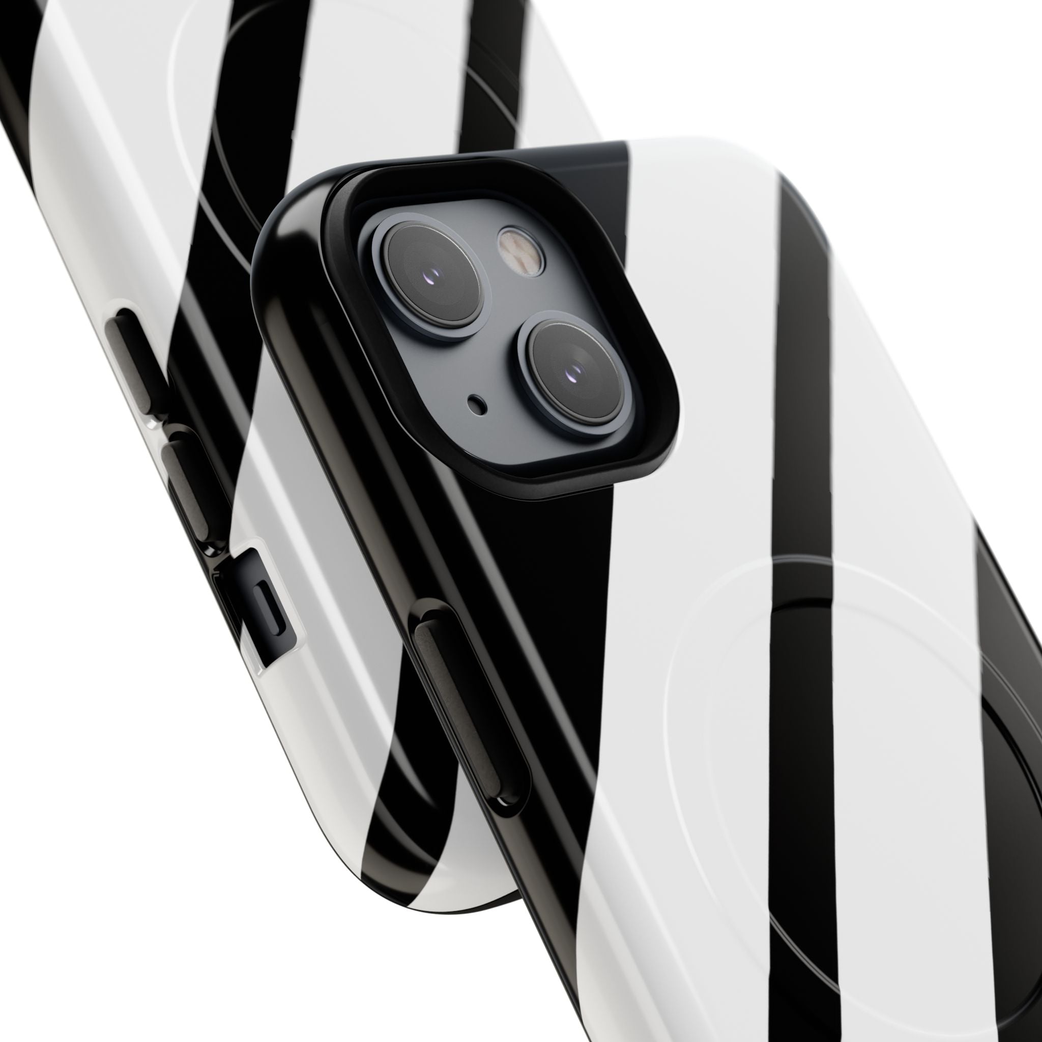 Diagonal Bands Noir iPhone 14 Case - Tough+